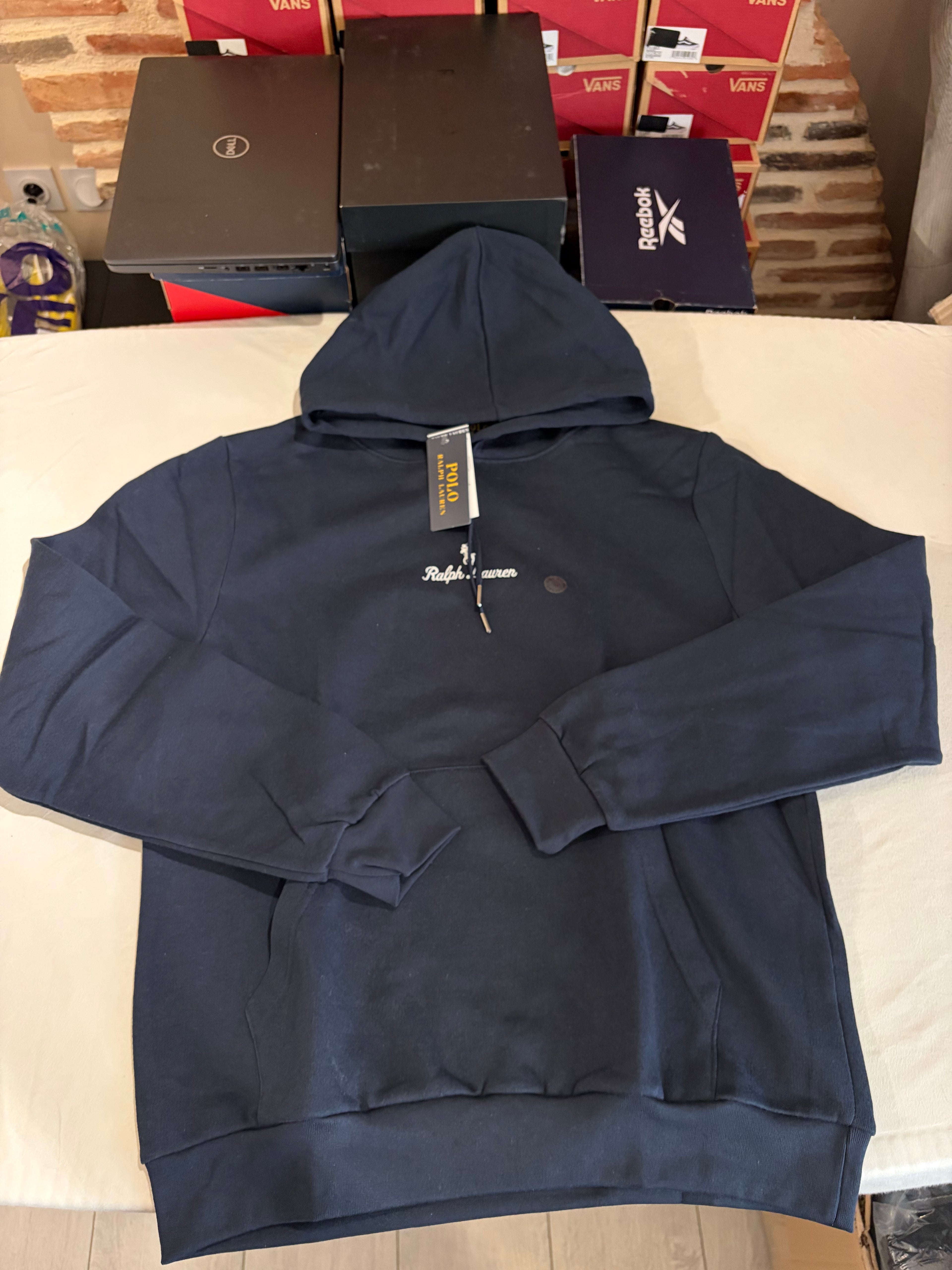 Sweat à Capuche Polo Ralph Lauren Homme Aviator Navy – Logo Brodé – Taille L – Neuf