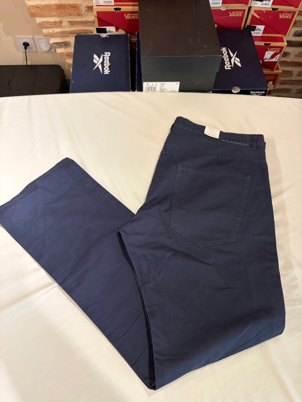 Pantalon Chino Esprit Straight Fit Homme Bleu Marine – Neuf avec étiquette – Taille 38/34