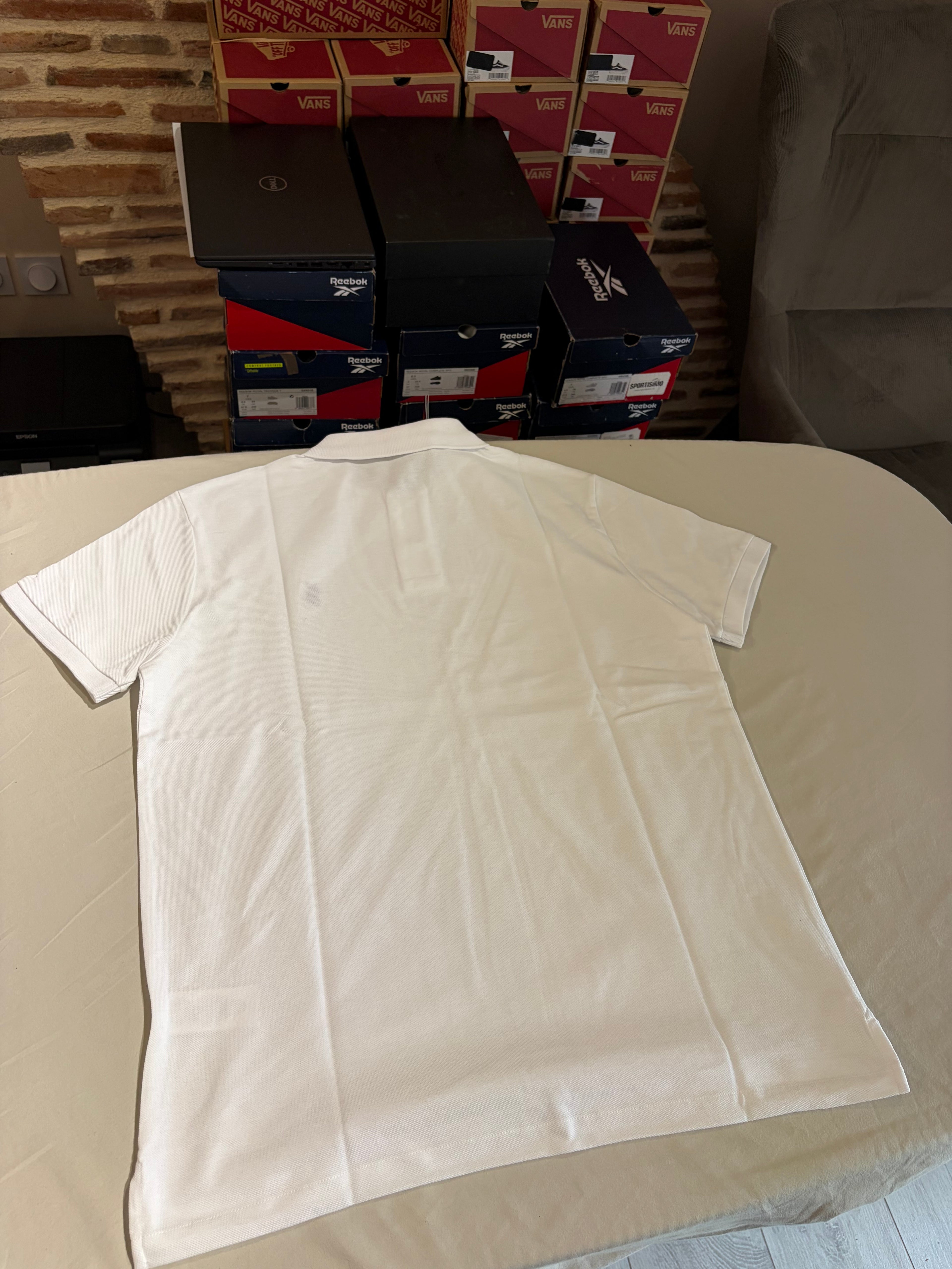 Polo Ralph Lauren Custom Slim Fit Homme Blanc Logo Bleu Marine – Taille XL – Neuf avec étiquette
