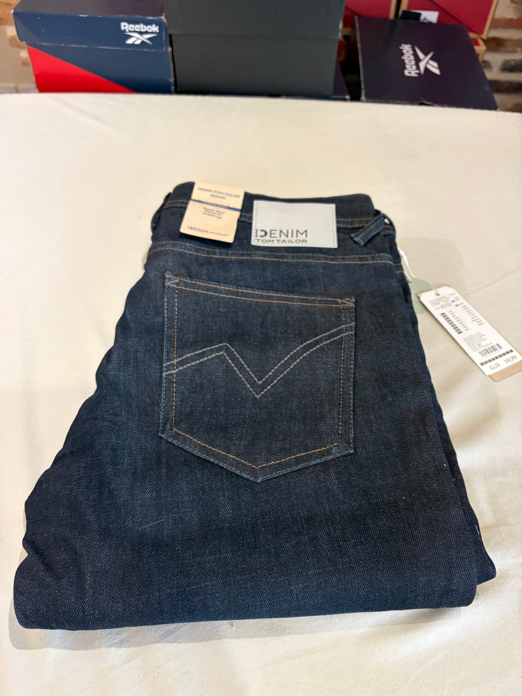 Jean Tom Tailor AEDAN Straight Homme Bleu Denim Brut 30/32 Neuf avec Étiquettes