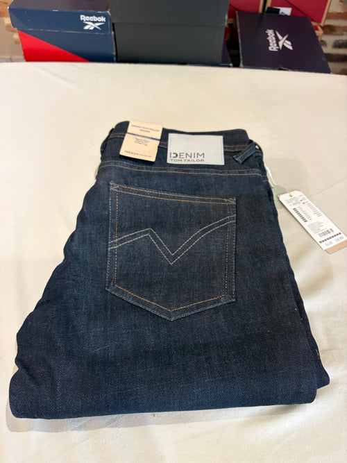 Jean Tom Tailor AEDAN Straight Homme Bleu Denim Brut 30/32 Neuf avec Étiquettes
