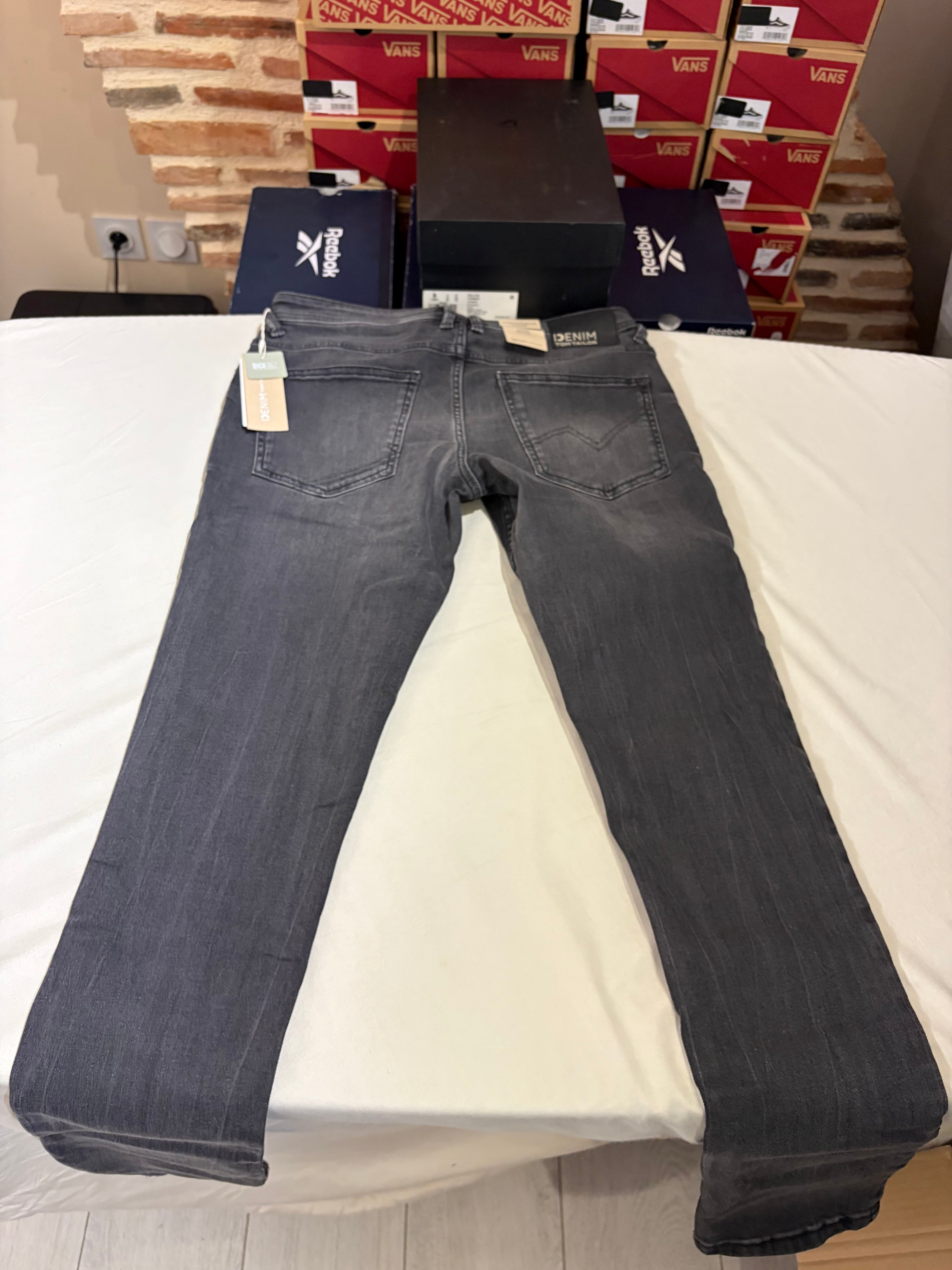 Jean Tom Tailor Denim Culver Skinny Homme Gris Délavé – Neuf avec étiquettes – Taille 32/34