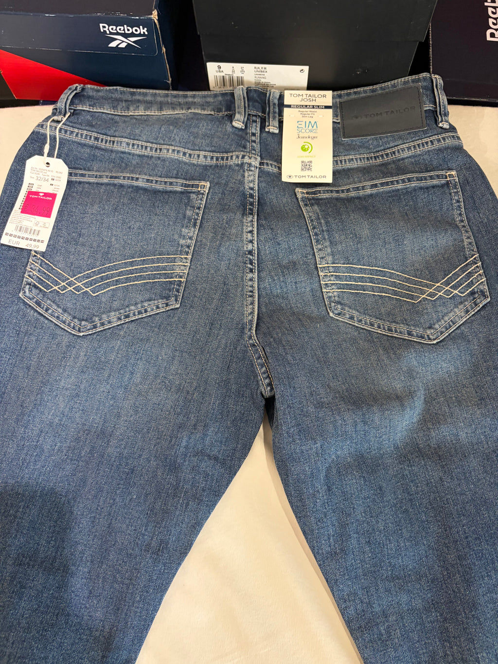Jean Tom Tailor Josh Regular Slim Homme Bleu Denim 32/34 Neuf