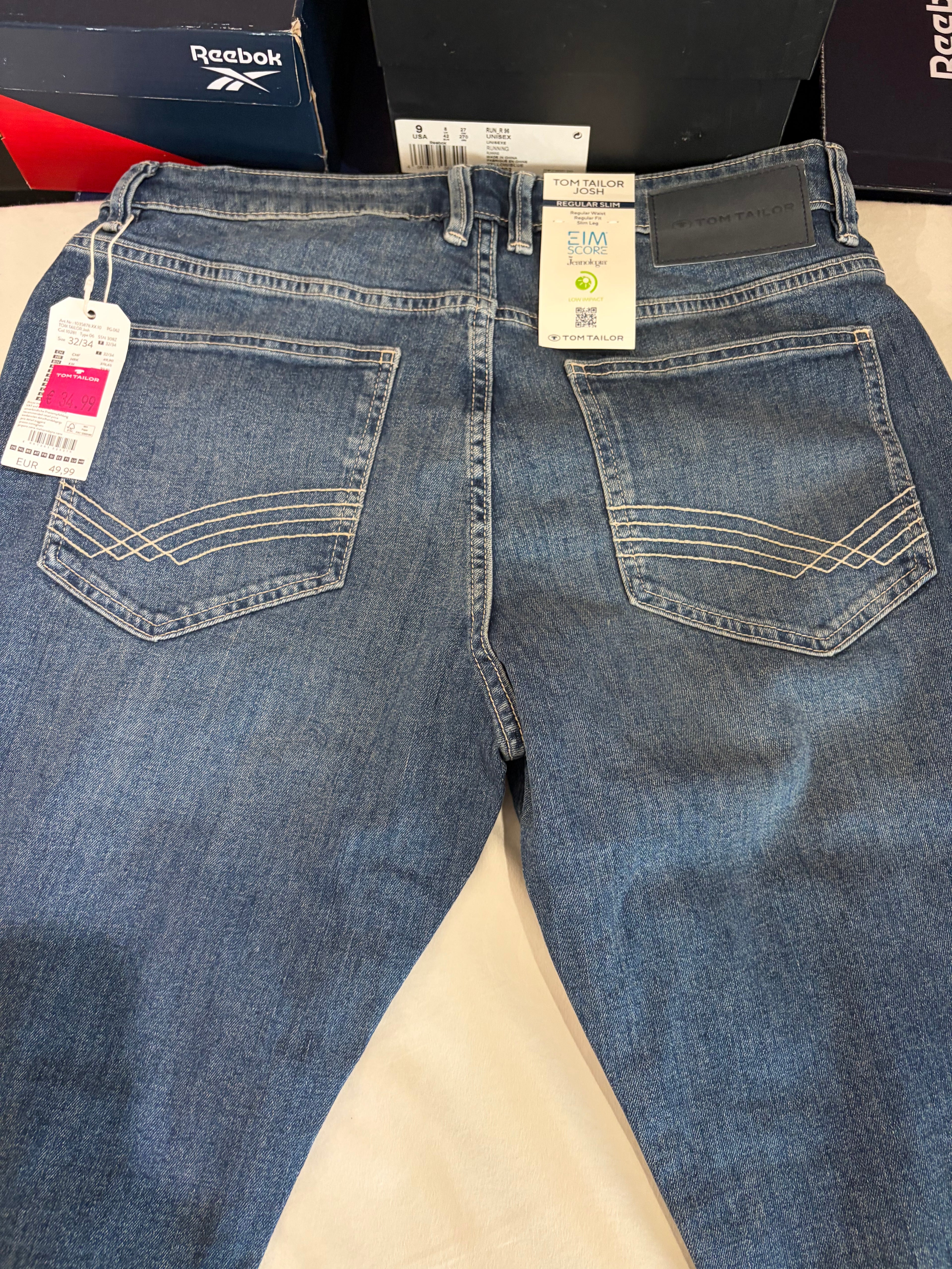 Jean Tom Tailor Josh Regular Slim Homme Bleu Denim 32/34 Neuf
