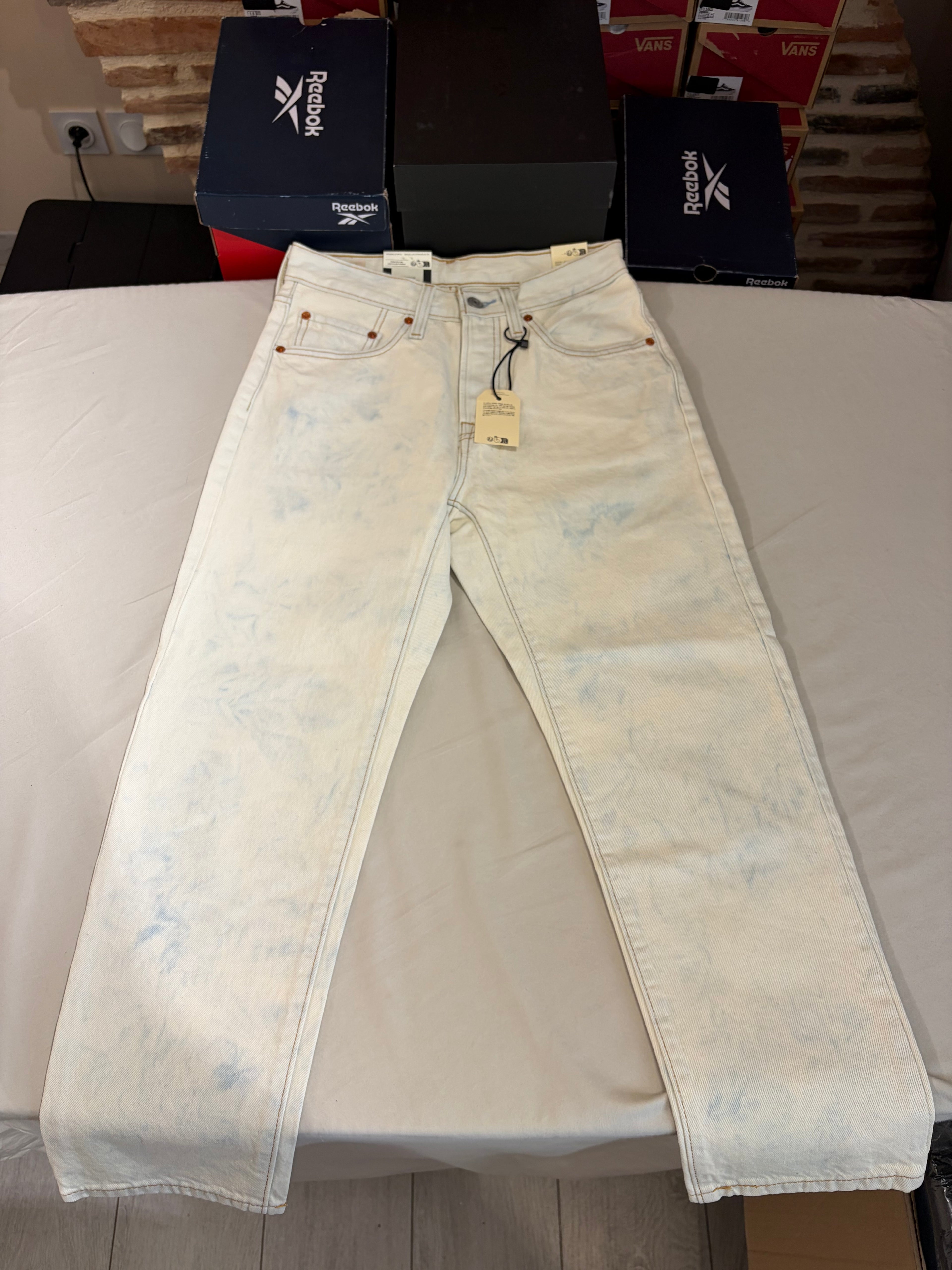Jean Levi's® 501® Original Cropped Femme Écru – Taille W26 L26 – Neuf avec Étiquette
