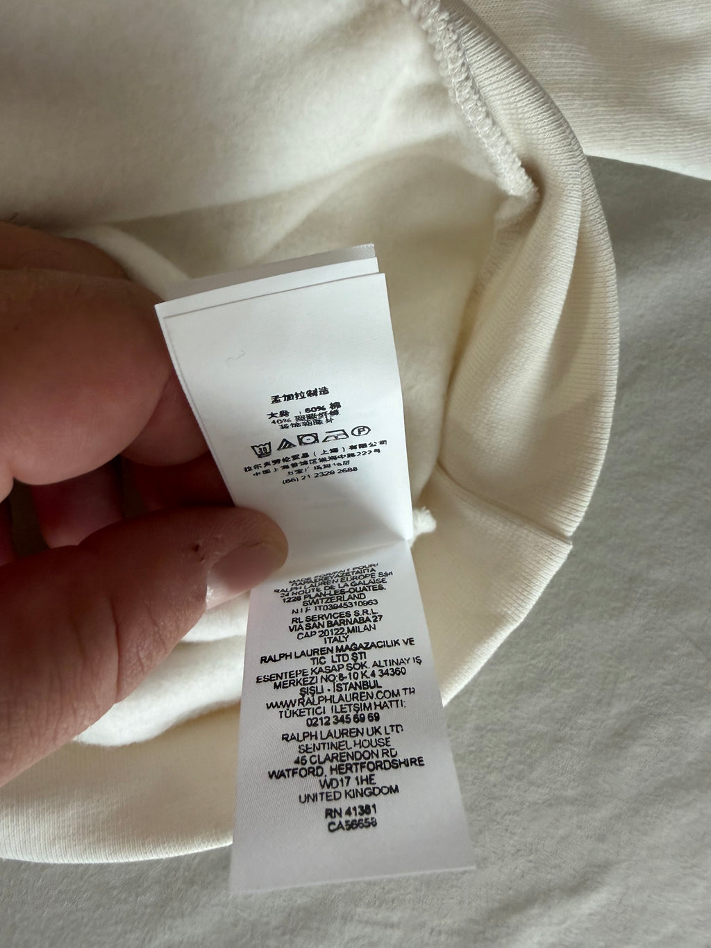 Sweat à capuche Polo Ralph Lauren Homme Blanc Cassé Taille M - Logo Brodé - Neuf