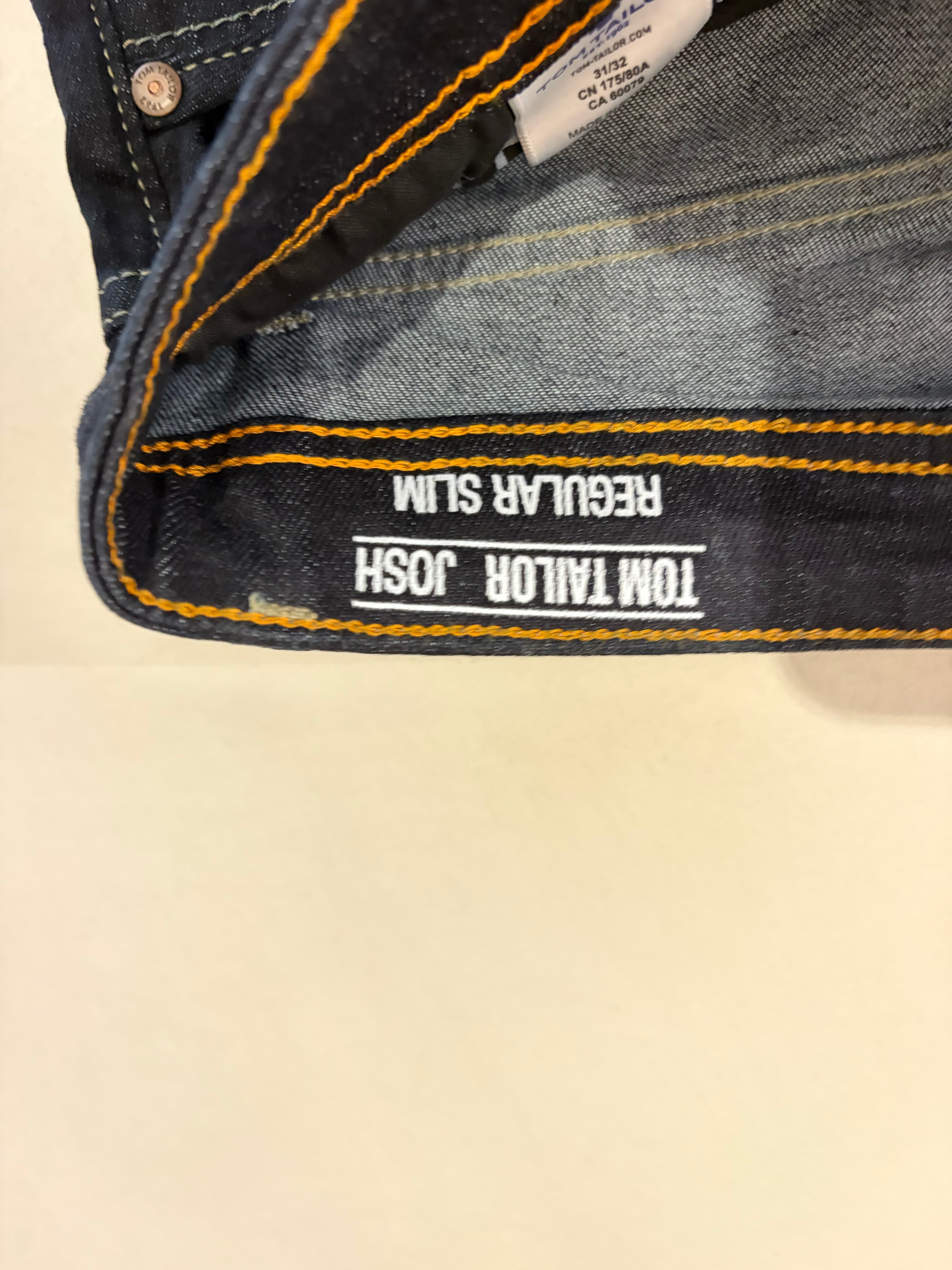 Jean Tom Tailor Josh Regular Homme Bleu Brut – Neuf avec étiquettes – Taille 31/32