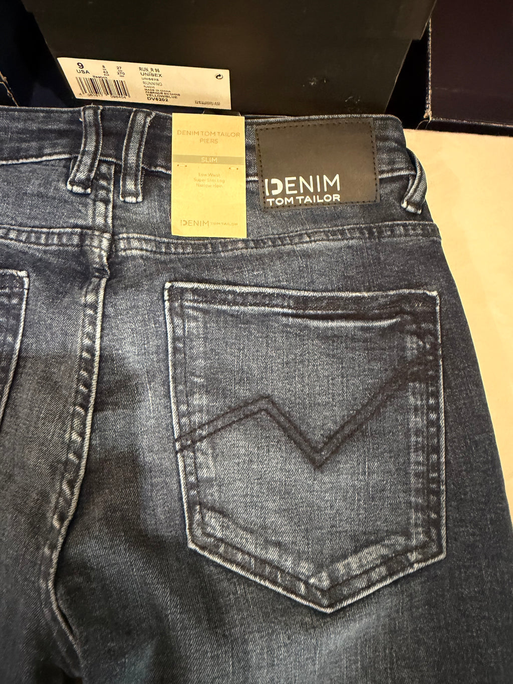 Tom Tailor Denim PIERS Jean Homme Slim Bleu Denim 30/32 Neuf avec Étiquettes