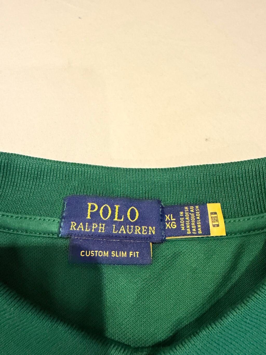 Polo Ralph Lauren – Polo Homme Vert Custom Slim Fit Logo Violet – Taille XL