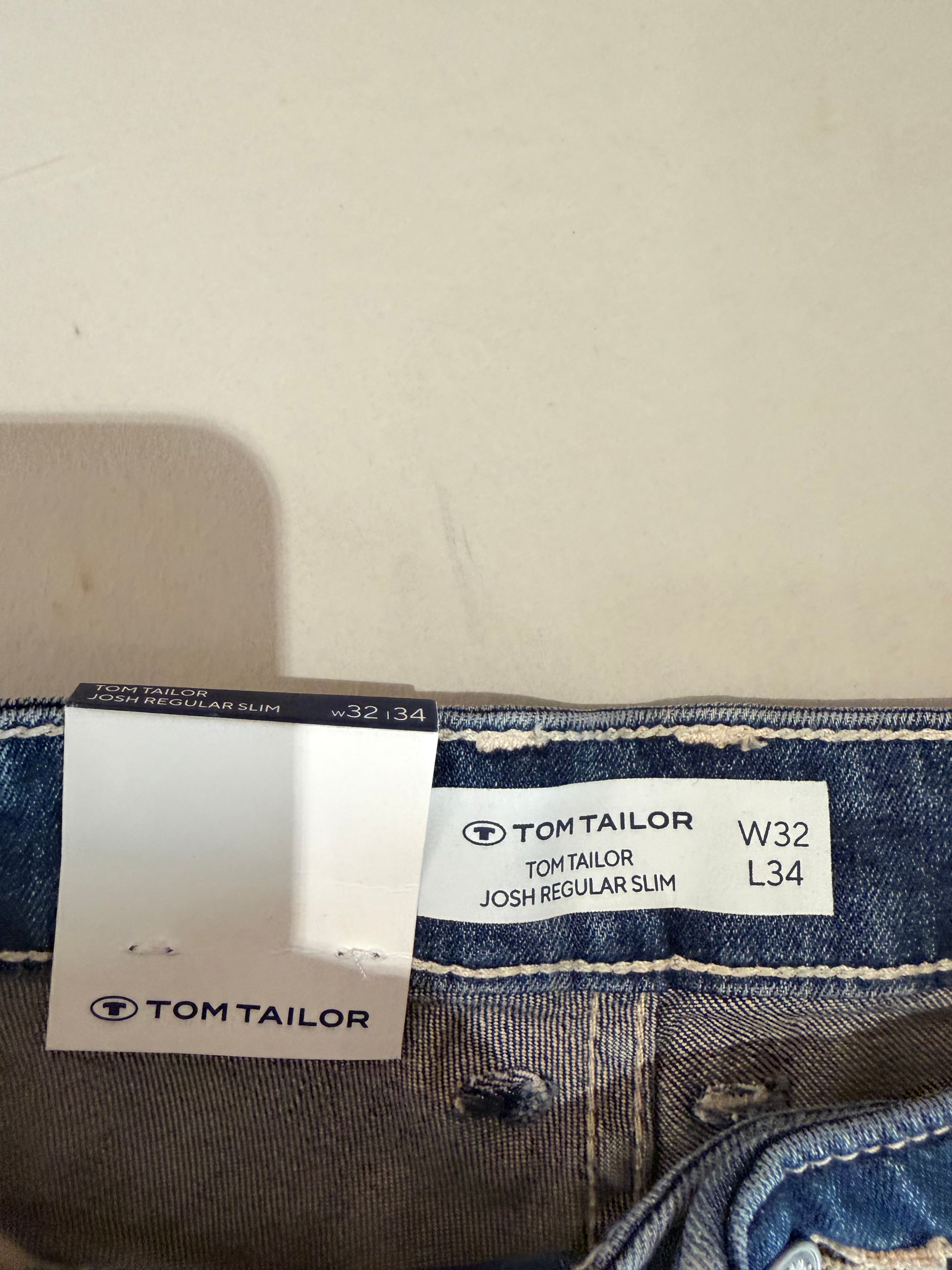 Jean Tom Tailor Josh Regular Slim Homme Bleu Denim 32/34 Neuf