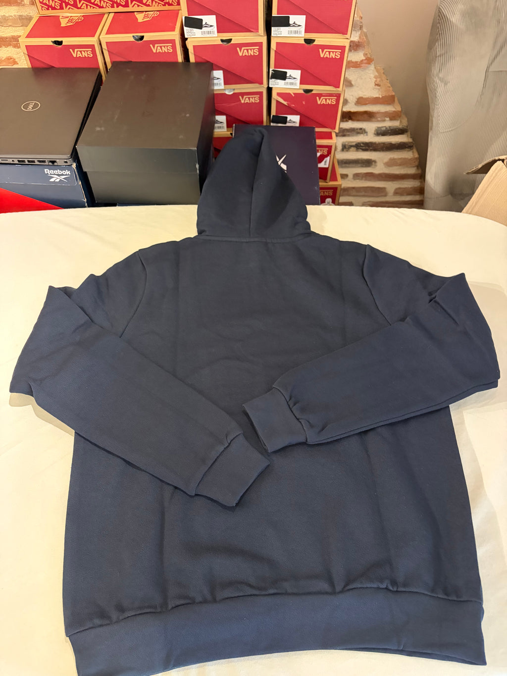 Sweat à capuche BOSS Homme Bleu Marine Dark Blue Taille M - Logo Patch - Neuf