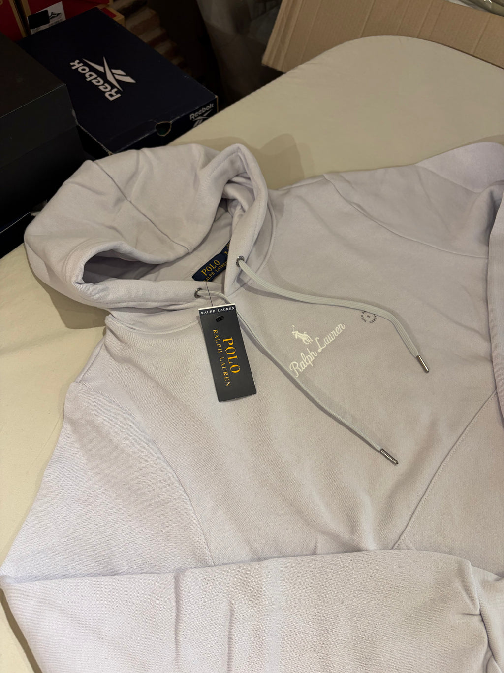Polo Ralph Lauren – Sweat à Capuche Homme Gris Perle Soft Grey Brodé – Taille S