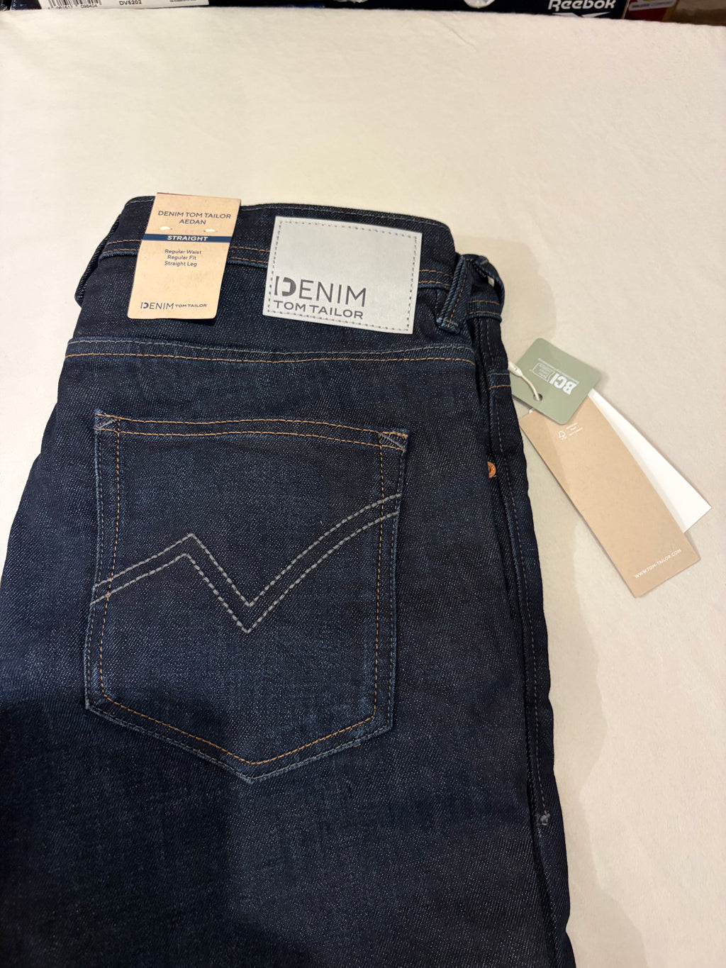 Jean Tom Tailor Denim Aedan Straight Homme Bleu Brut Foncé – Neuf avec étiquettes – Taille 31/32