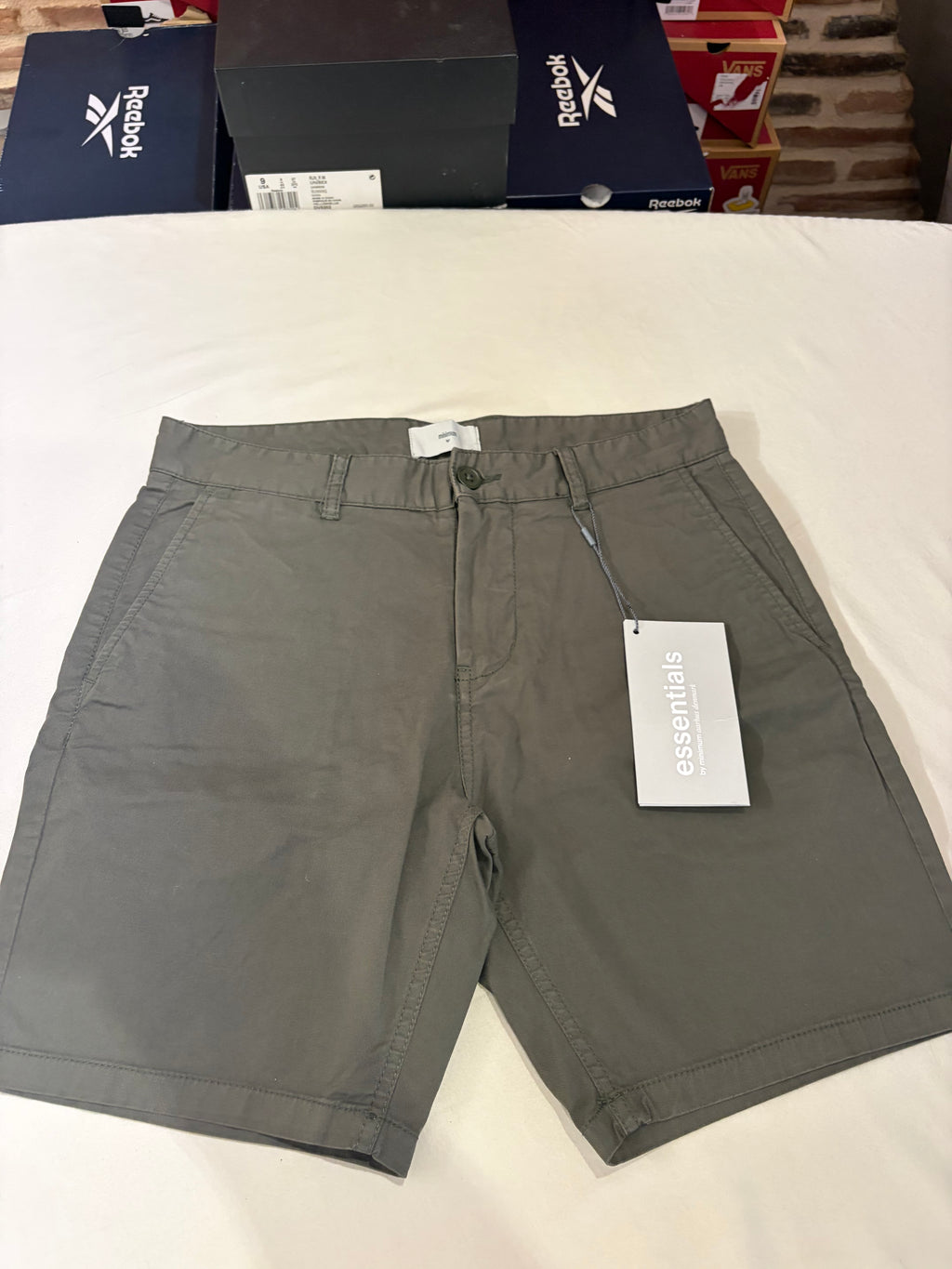 Short Chino Minimum Frede 2.0 Gris Kaki Homme Taille S Neuf avec étiquette