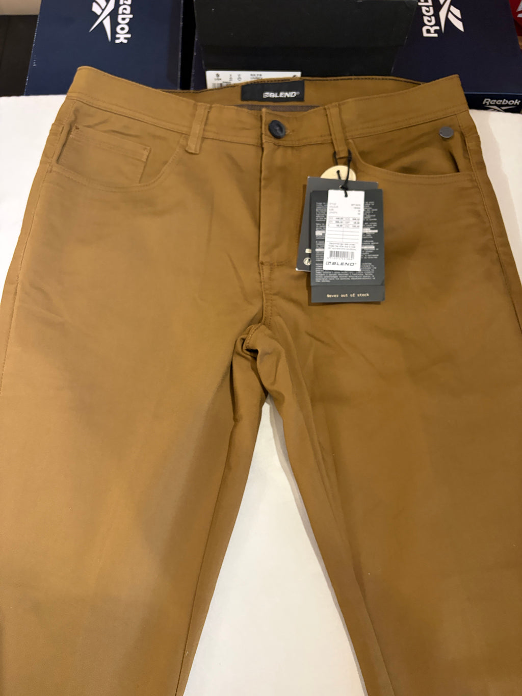Pantalon Chino Blend Marron Coffee Liqueur Homme 33/32 Neuf avec Étiquette
