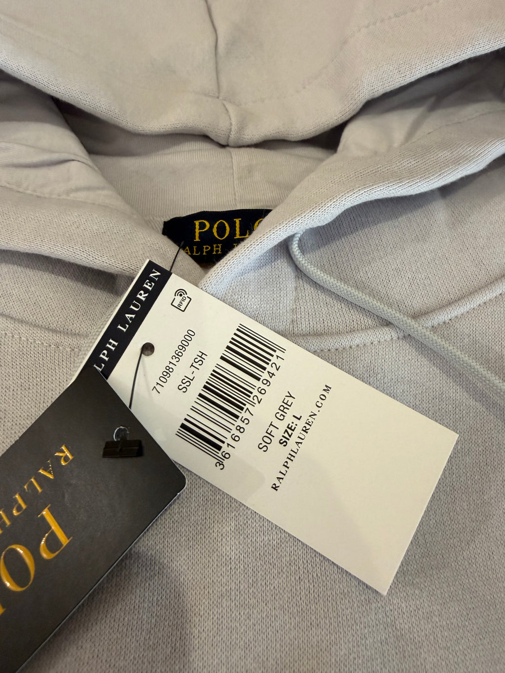 Sweat à capuche Polo Ralph Lauren Gris Perle Homme L - Logo brodé - Neuf