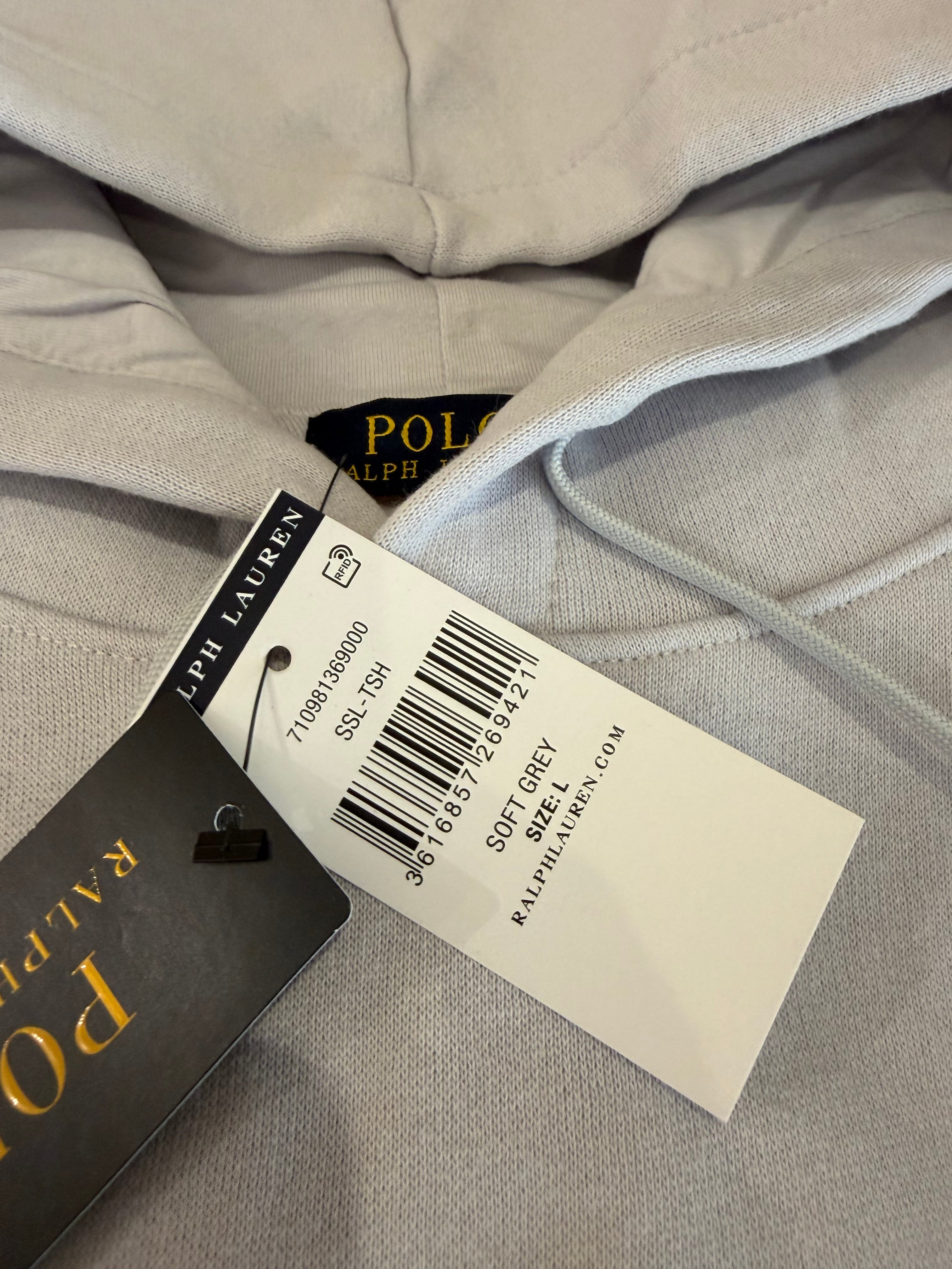 Sweat à capuche Polo Ralph Lauren Gris Perle Homme L - Logo brodé - Neuf
