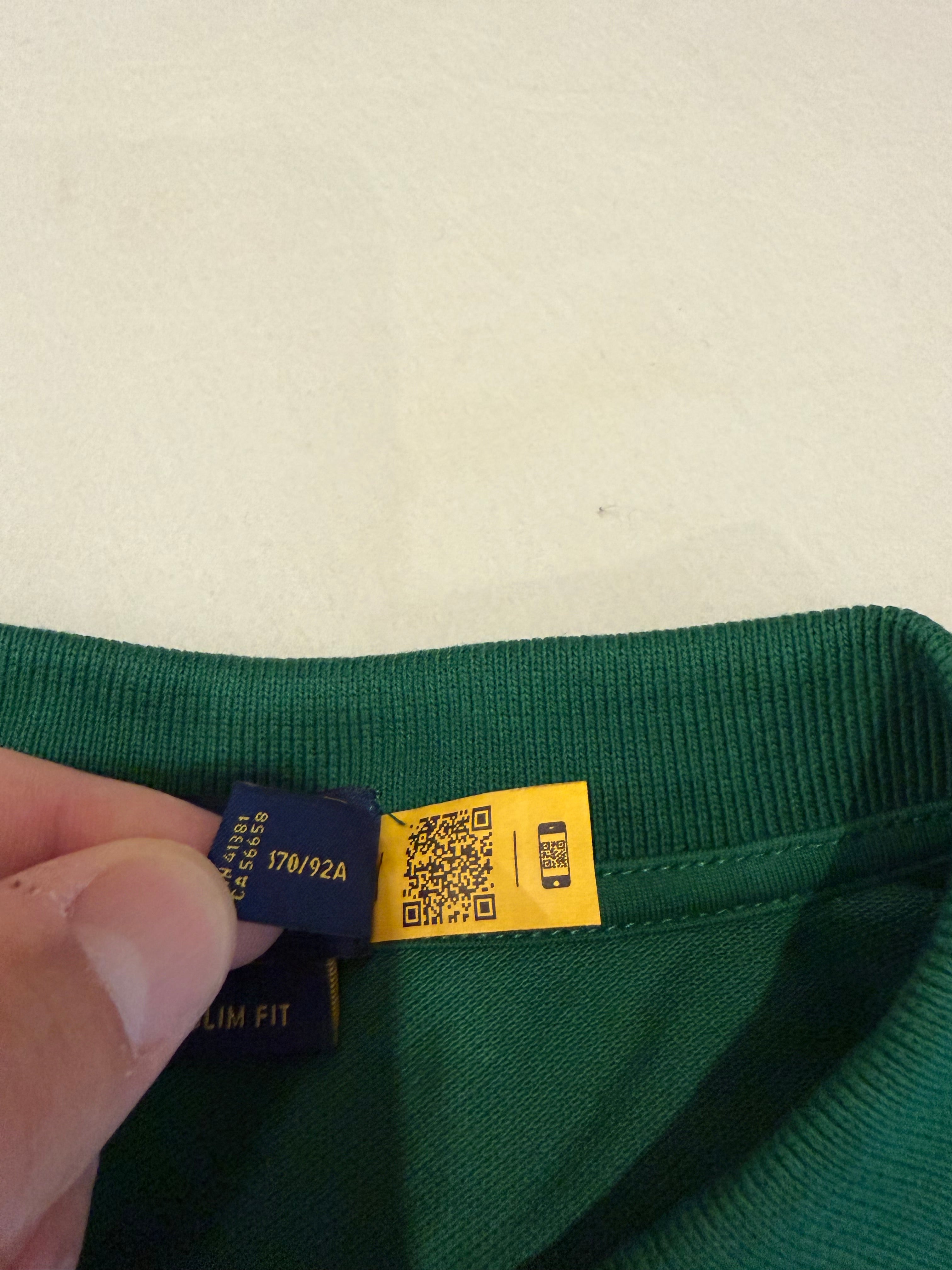 Polo Ralph Lauren – Polo Homme Vert Custom Slim Fit Logo Violet – Taille XL