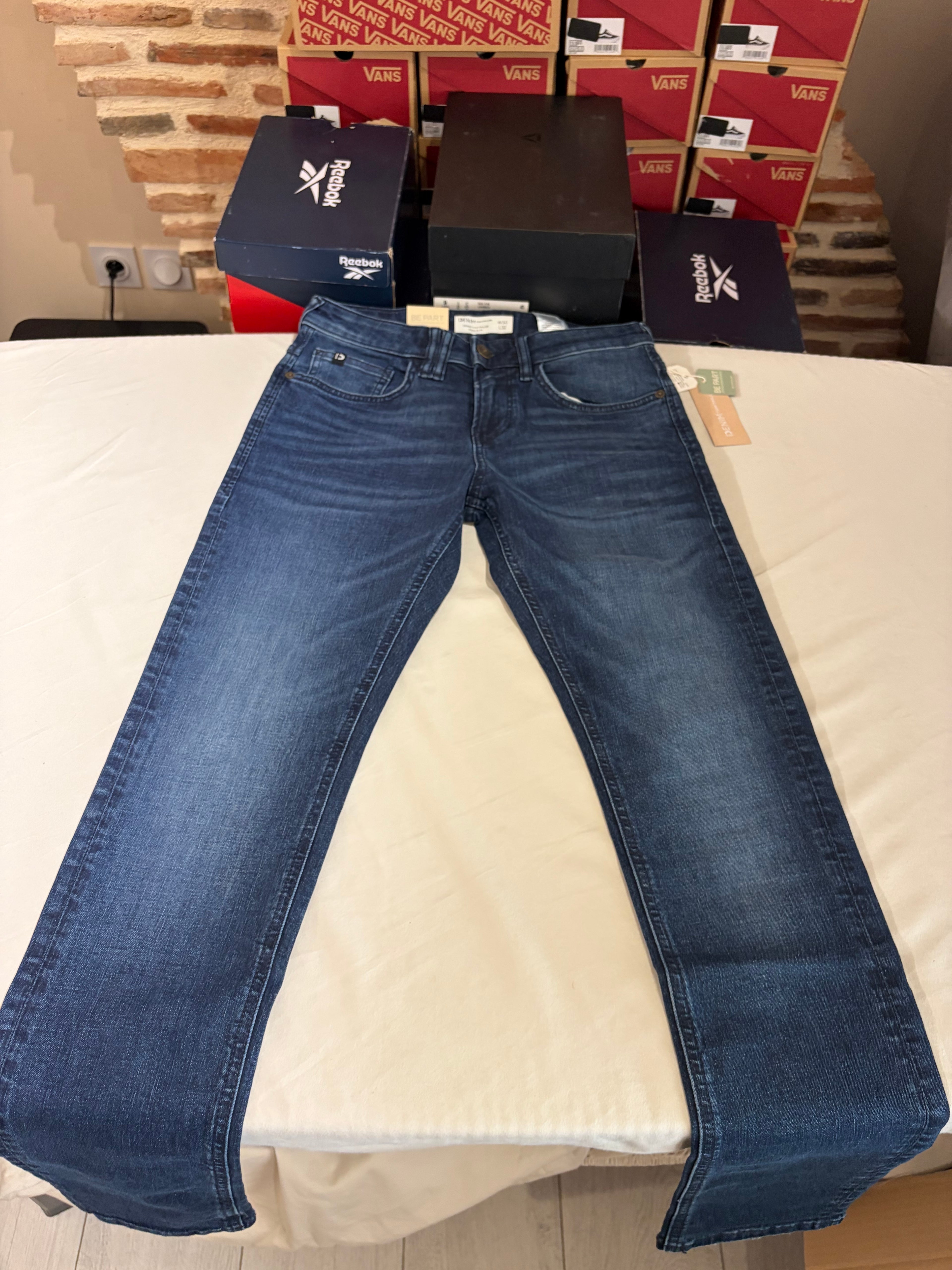 Tom Tailor Denim PIERS Jean Homme Slim Bleu Denim 30/32 Neuf avec Étiquettes