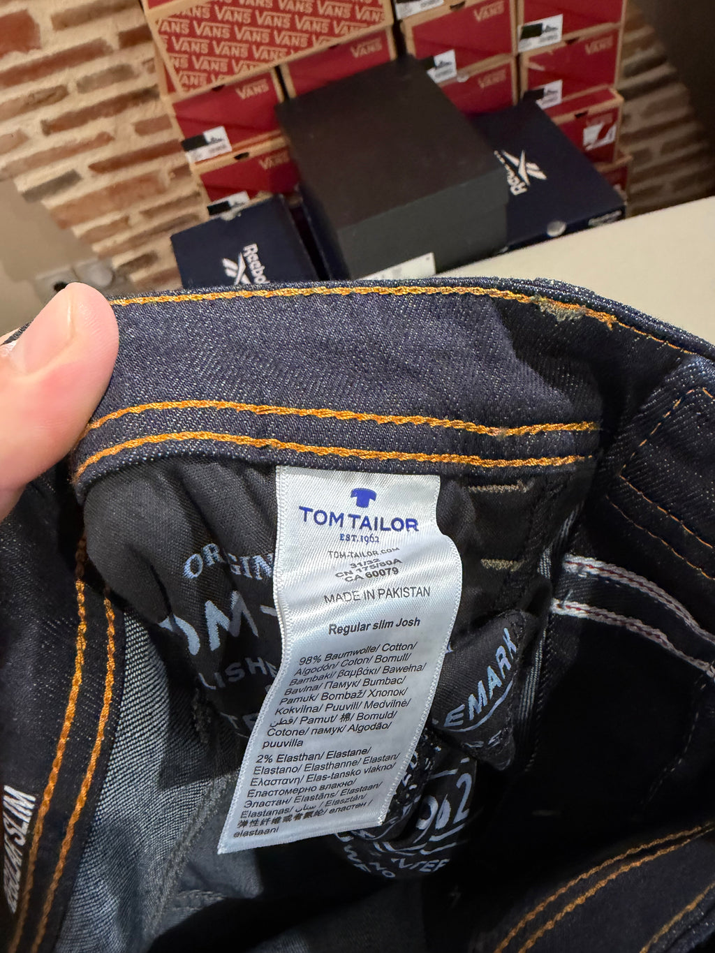 Jean Tom Tailor Josh Regular Homme Bleu Brut – Neuf avec étiquettes – Taille 31/32