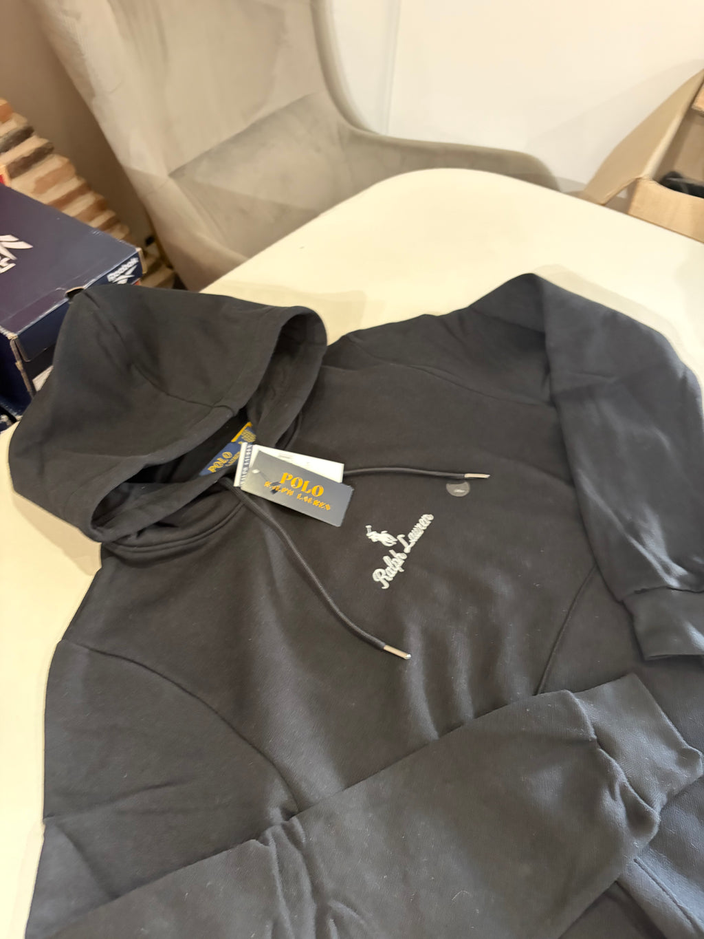 Sweat à capuche Polo Ralph Lauren Logo Double-Knit Noir Homme Taille S