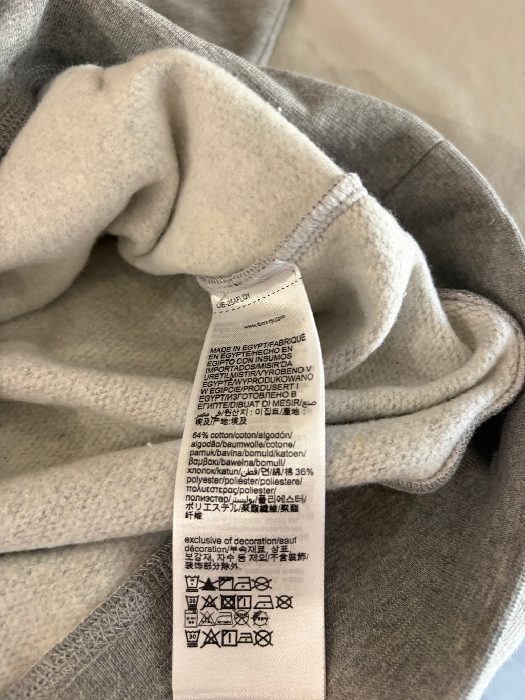 Sweat à capuche Tommy Hilfiger Logo Hoody Gris Chiné Homme Taille M