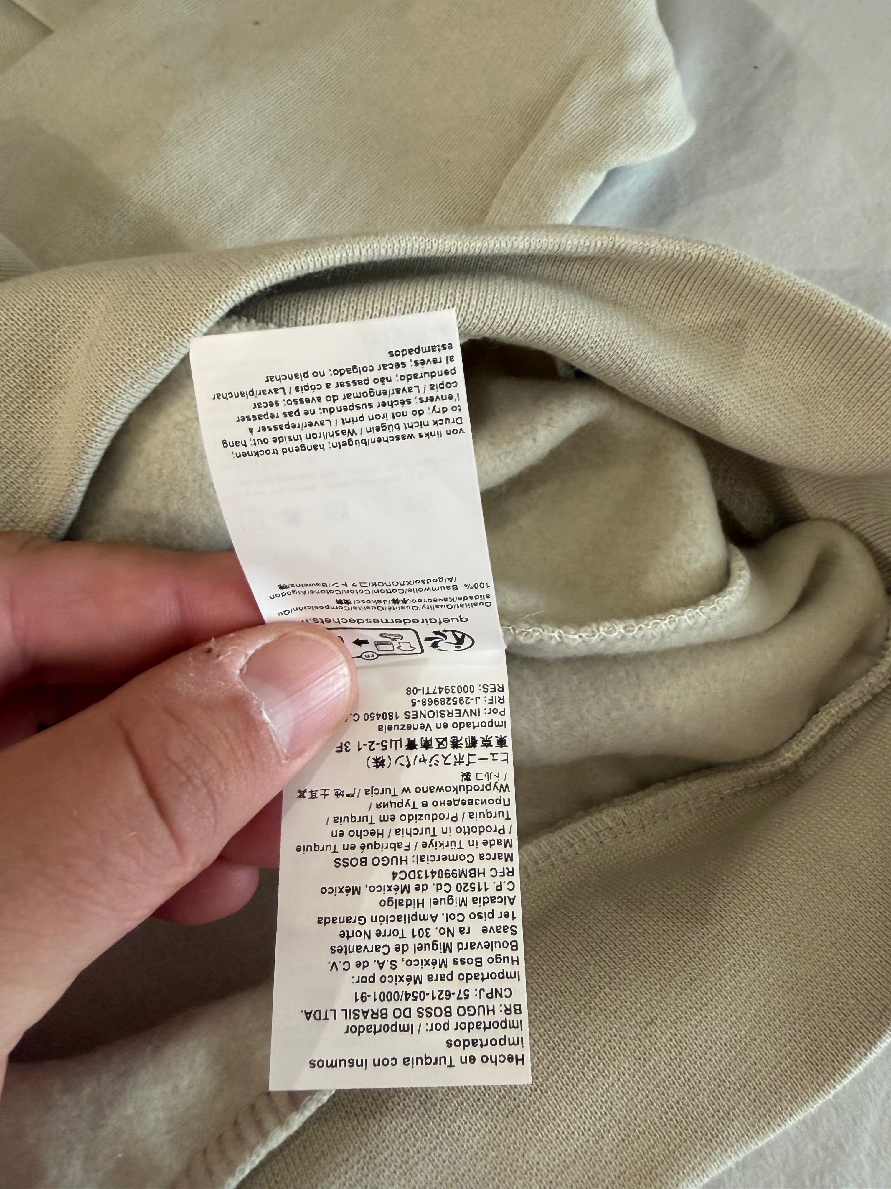 Sweat à capuche BOSS Wetalk Écru Homme M - Logo ton sur ton - Neuf