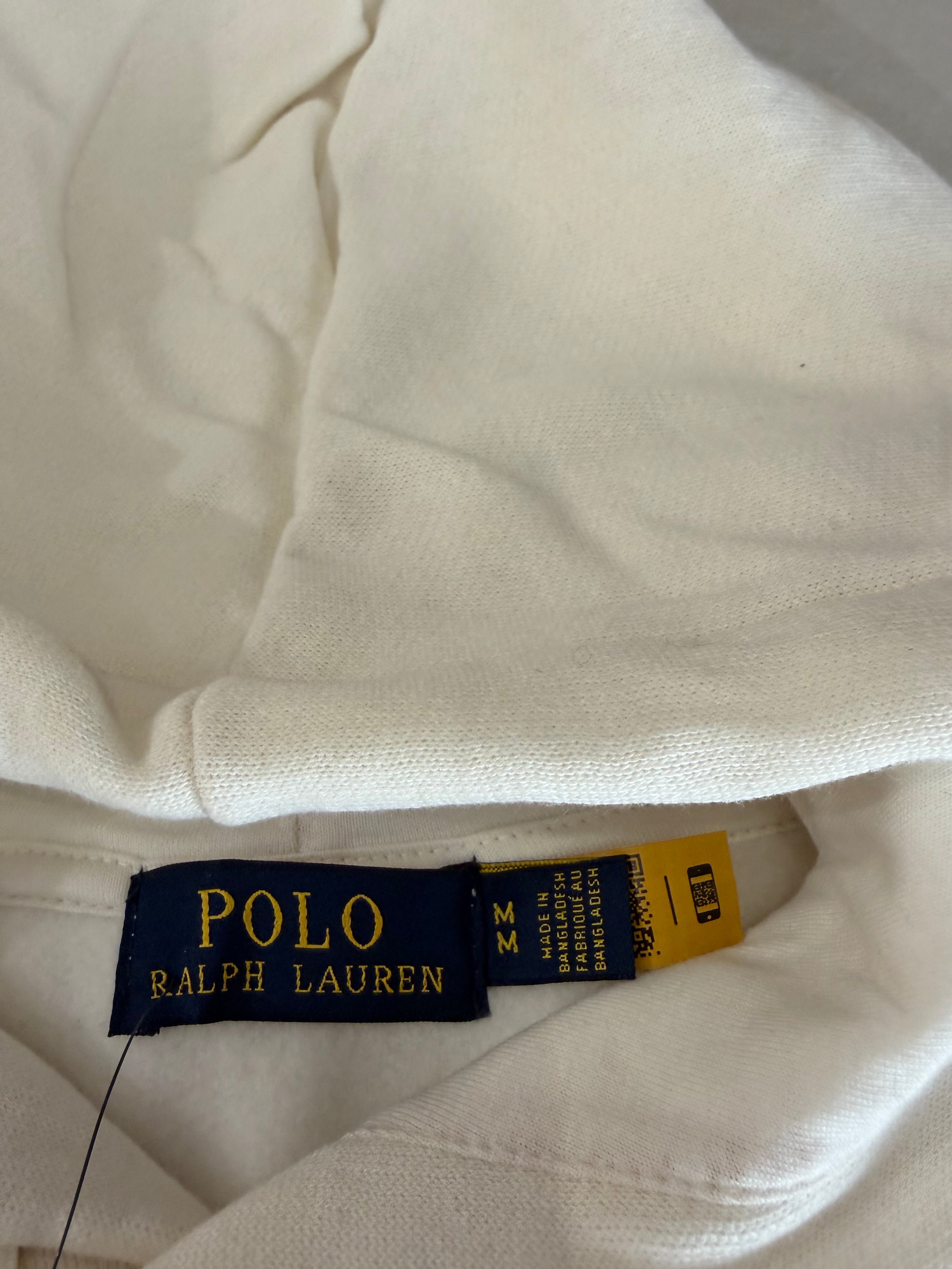 Sweat à capuche Polo Ralph Lauren Homme Blanc Cassé Taille M - Logo Brodé - Neuf