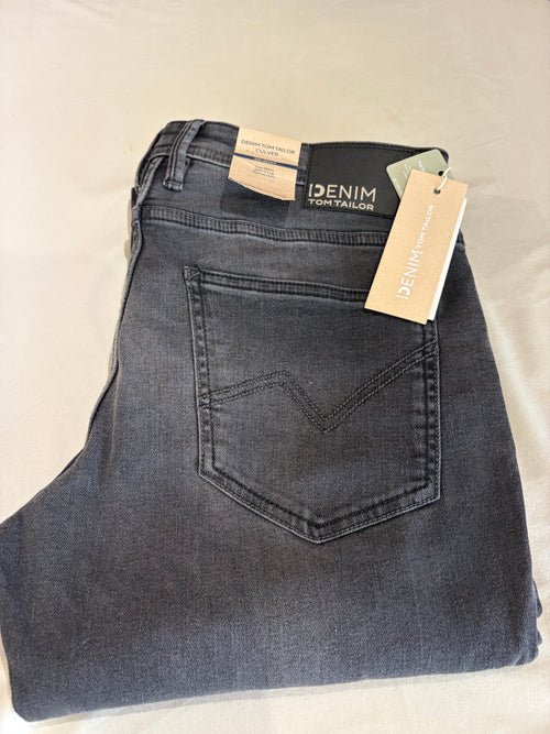 Jean Tom Tailor CULVER Skinny Stretch Homme Gris Délavé 34/34 Neuf avec Étiquettes