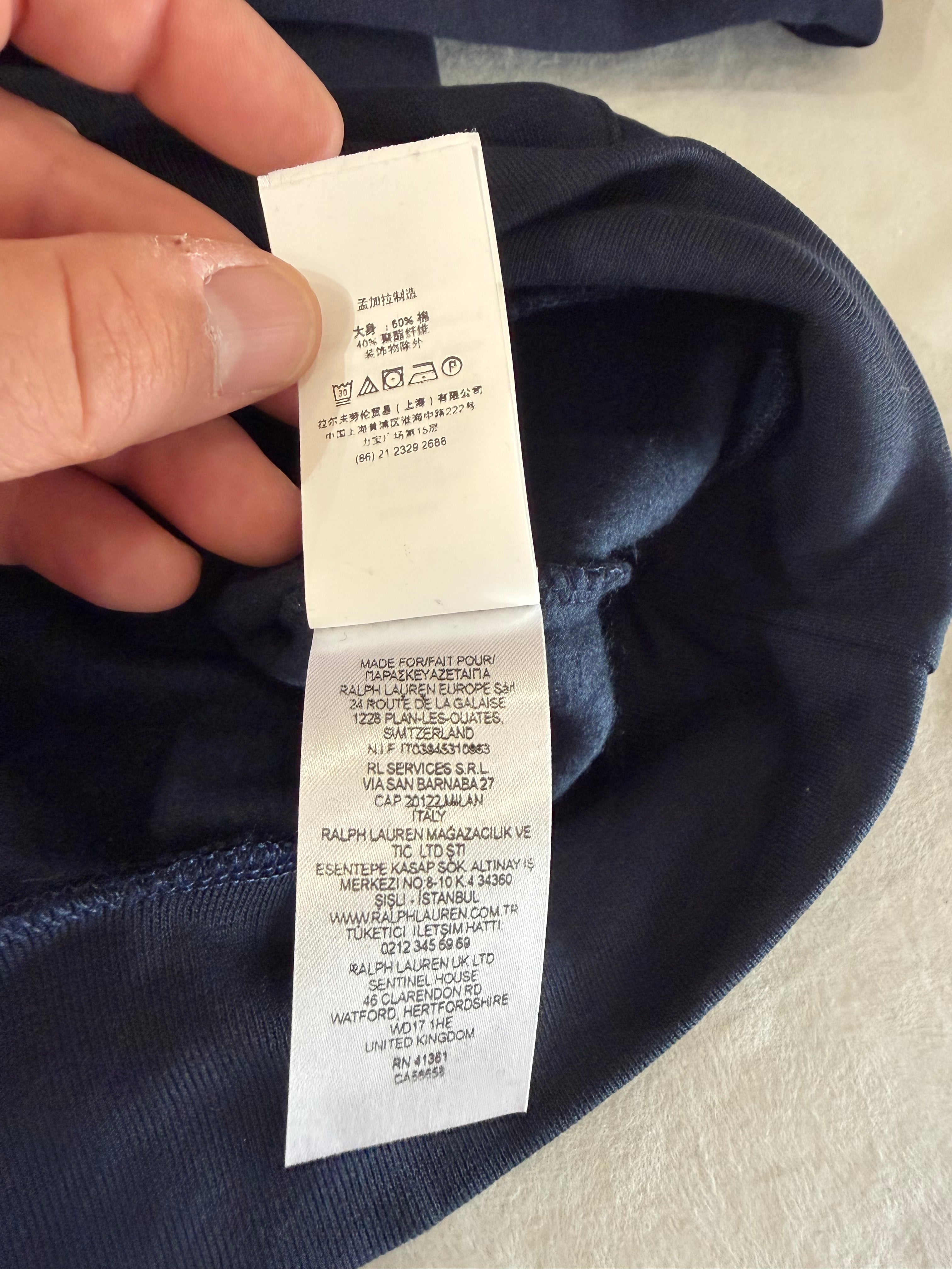 Polo Ralph Lauren Sweat à Capuche Homme Bleu Marine Logo Brodé Signature Taille XXL