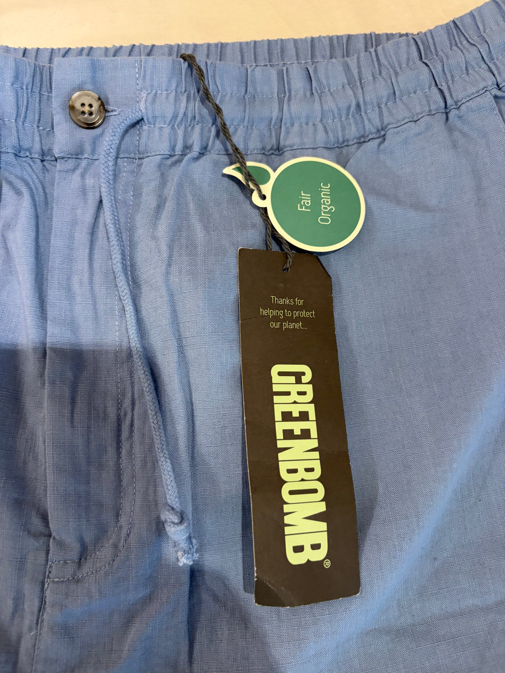 Short Greenbomb Right Sky Blue Fair Organic Homme Taille L Neuf avec Étiquette