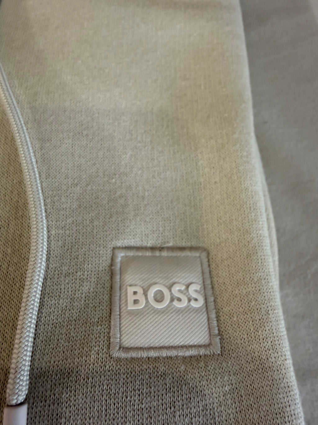 Sweat à capuche BOSS Wetalk Natural écru Homme L - Logo ton sur ton - Neuf