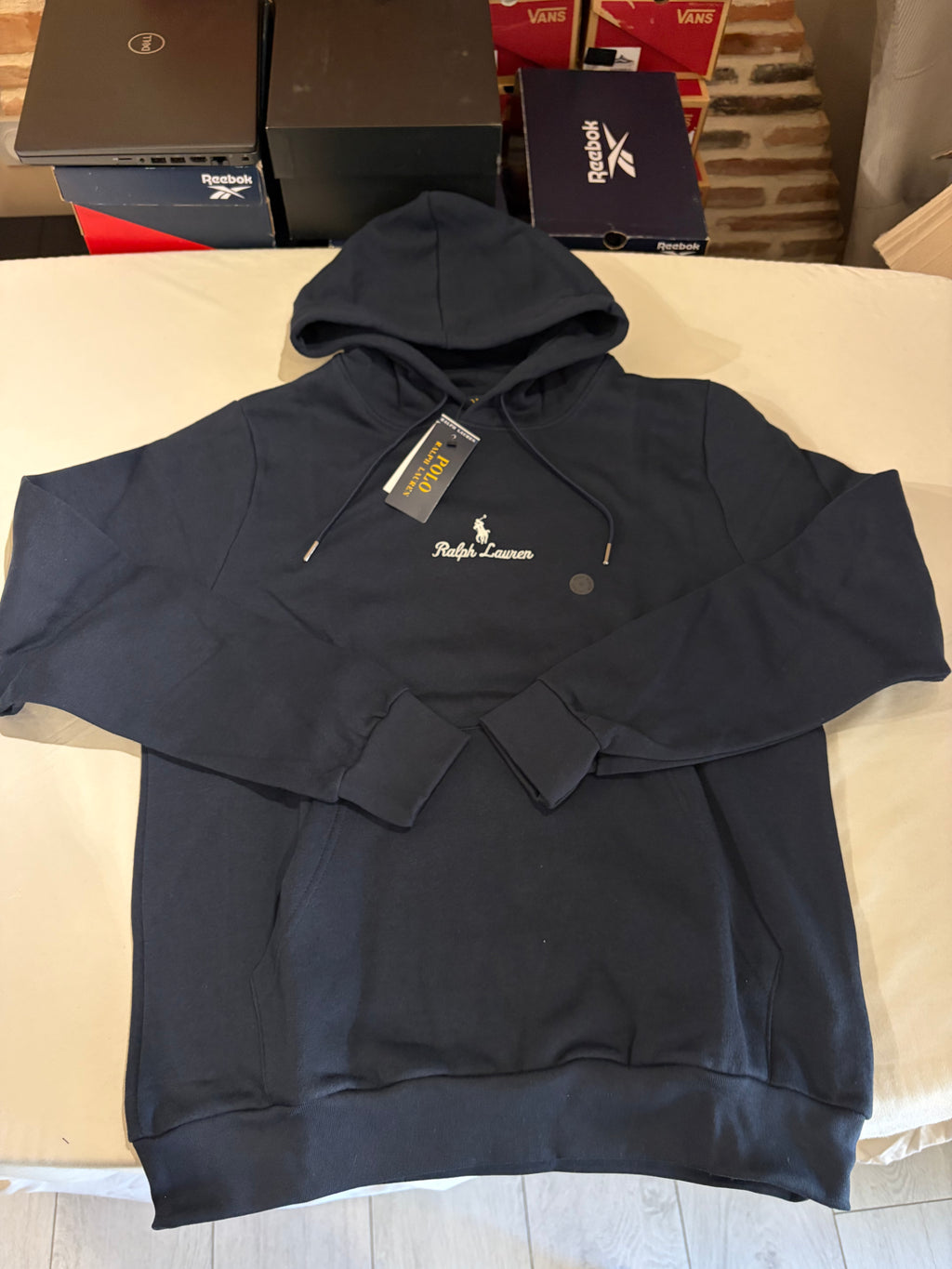 Sweat à capuche Polo Ralph Lauren Aviator Navy brodé – Homme – Taille M