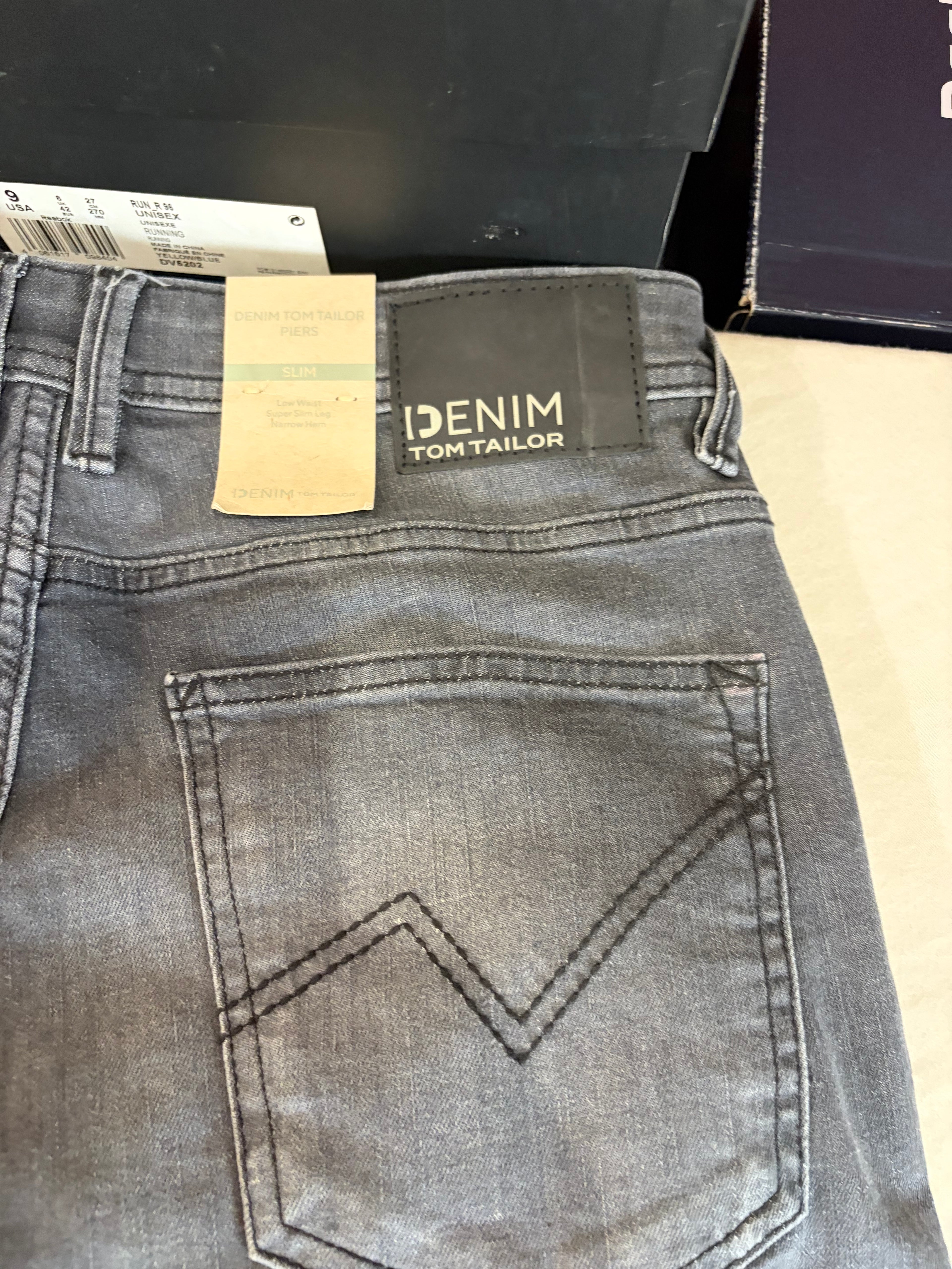 Jean Tom Tailor PIERS Slim Stretch Homme Gris 31/34 Neuf avec Étiquettes