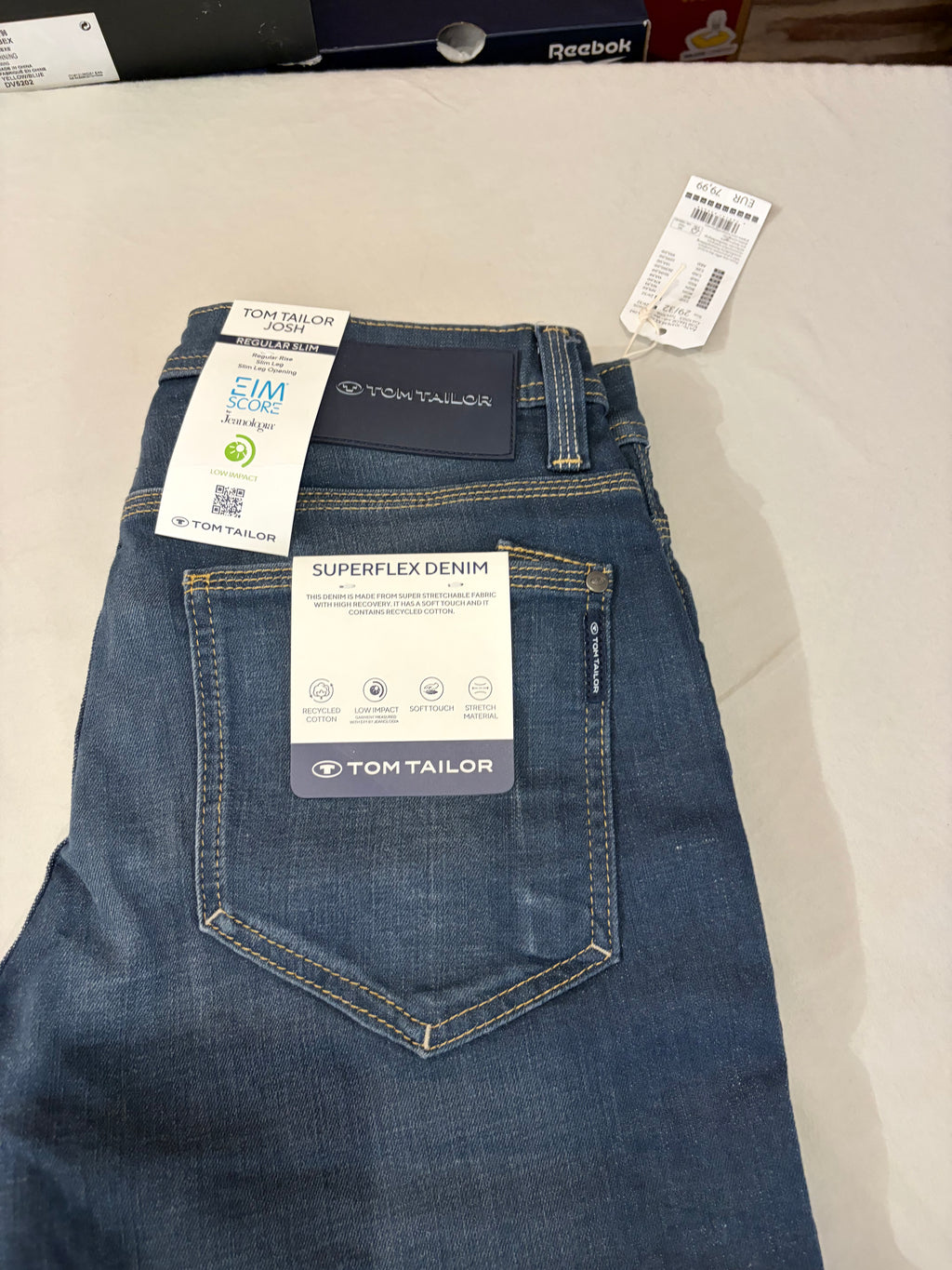 Jean Tom Tailor Josh Regular Slim SuperFlex Denim Homme Bleu – Neuf avec étiquettes – Taille 29/32