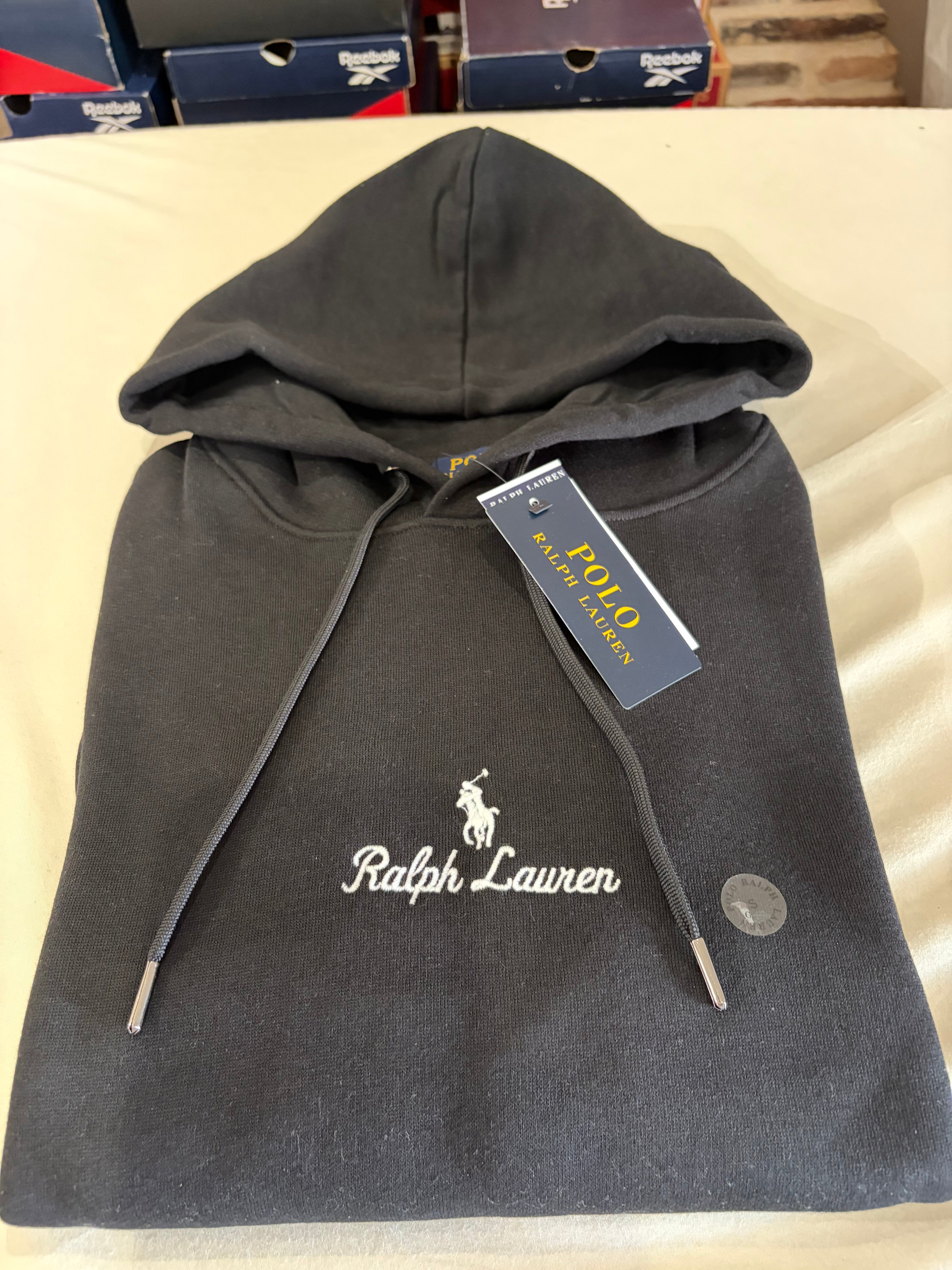 Sweat à capuche Polo Ralph Lauren Logo Double-Knit Noir Homme Taille S