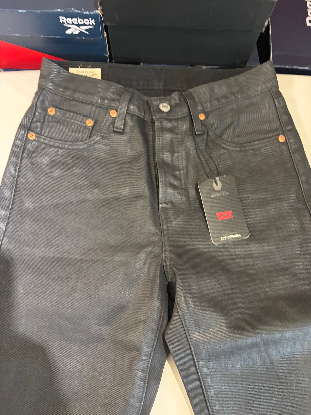 Levi's 501 Original Femme Neuf - Jean Enduit Gris Anthracite Taille 25x32