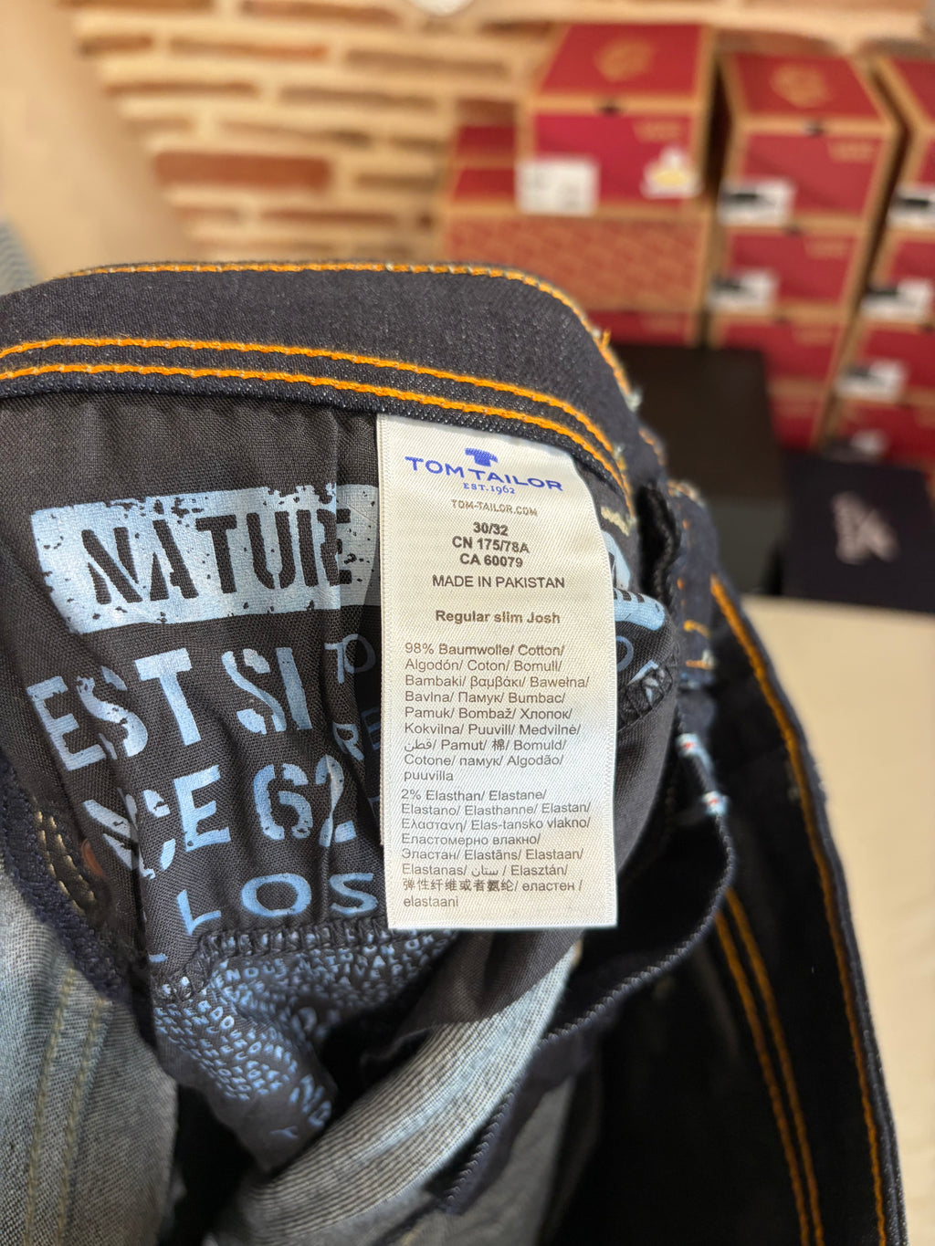Jean Tom Tailor JOSH Regular Slim Homme Bleu Denim Brut 30/32 Neuf avec Étiquettes