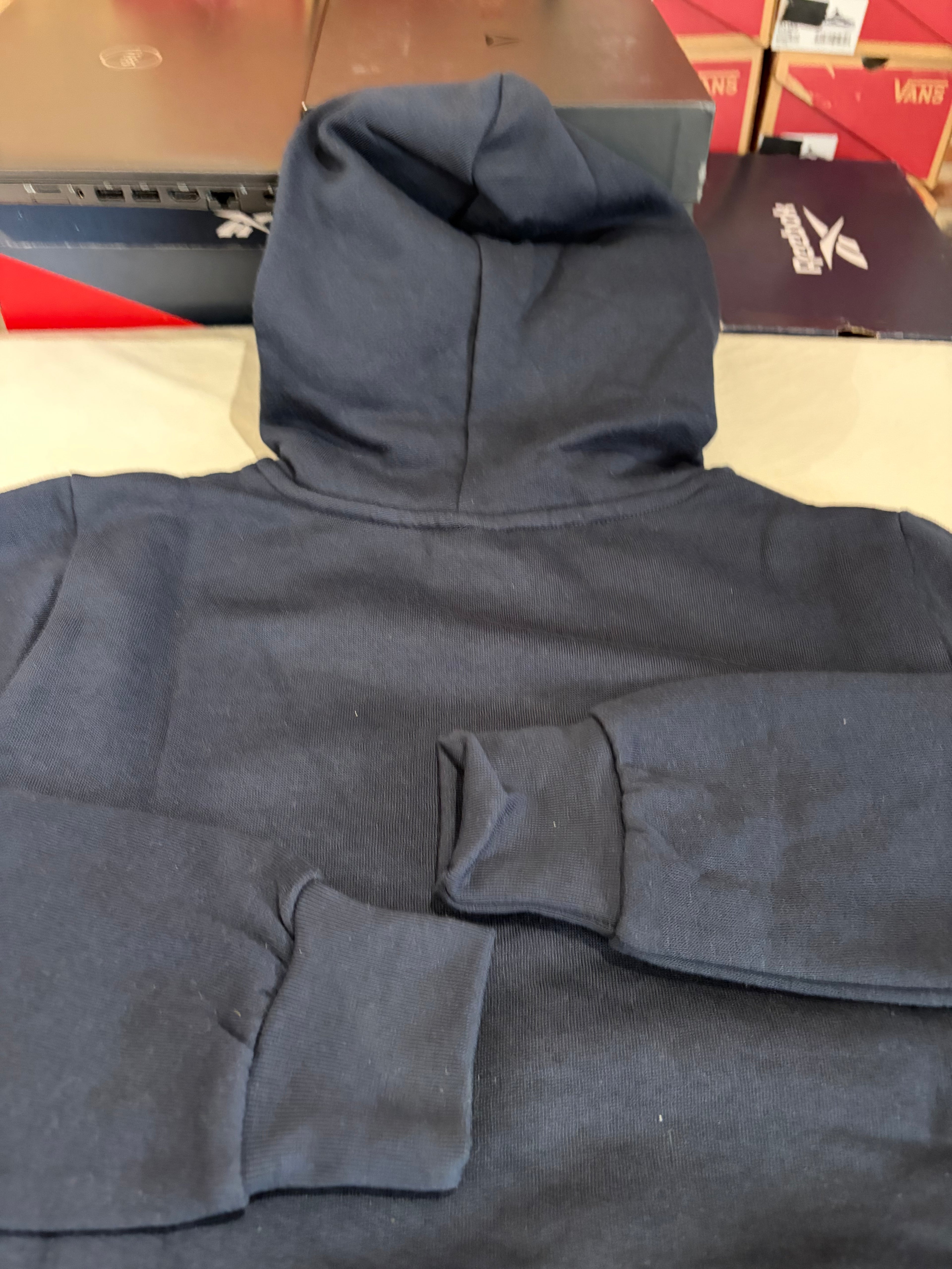 Sweat à Capuche BOSS Homme Wetalk Bleu Marine – Logo Patch – Taille S – Neuf