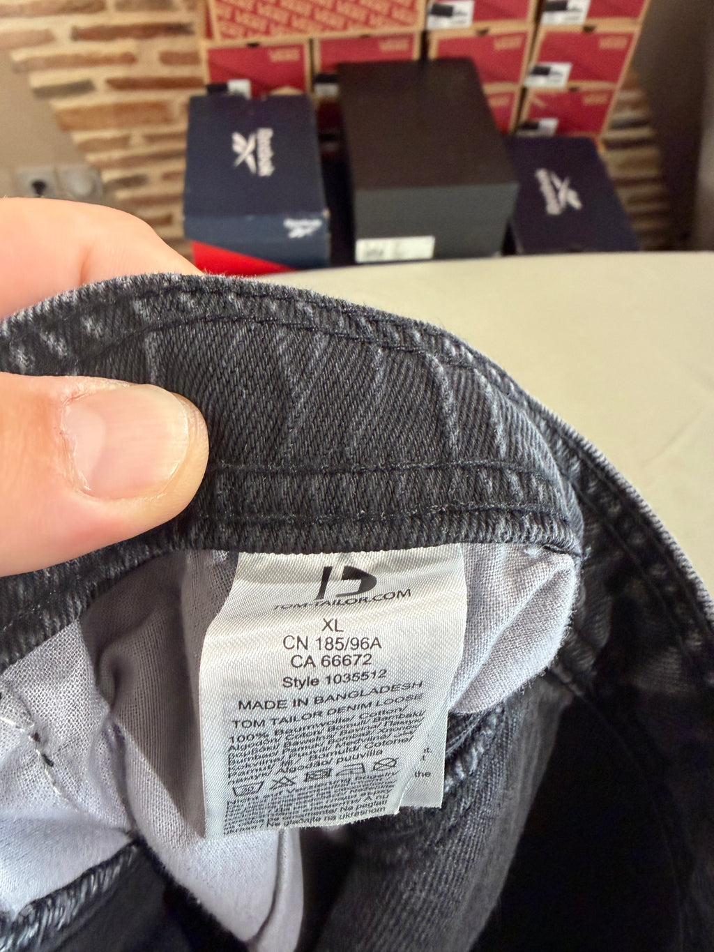 Jean Tom Tailor Denim Loose Fit Homme Gris Délavé Taille XL Neuf avec Étiquettes