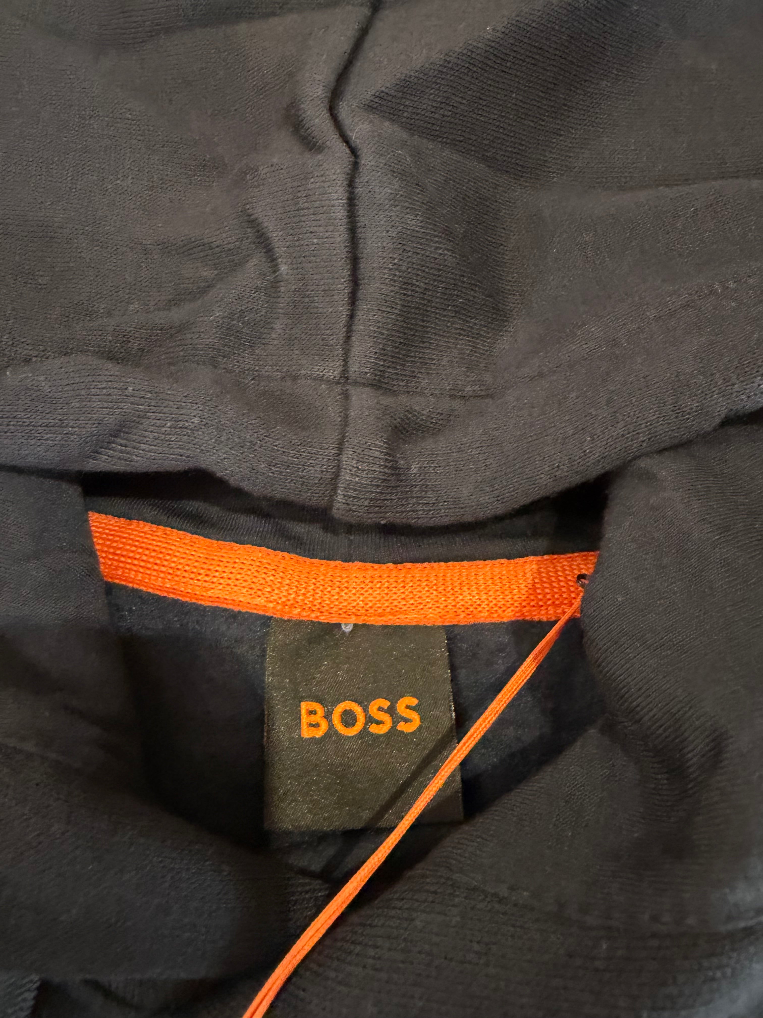 Sweat à Capuche BOSS Homme Wetalk Bleu Marine – Logo Patch – Taille S – Neuf