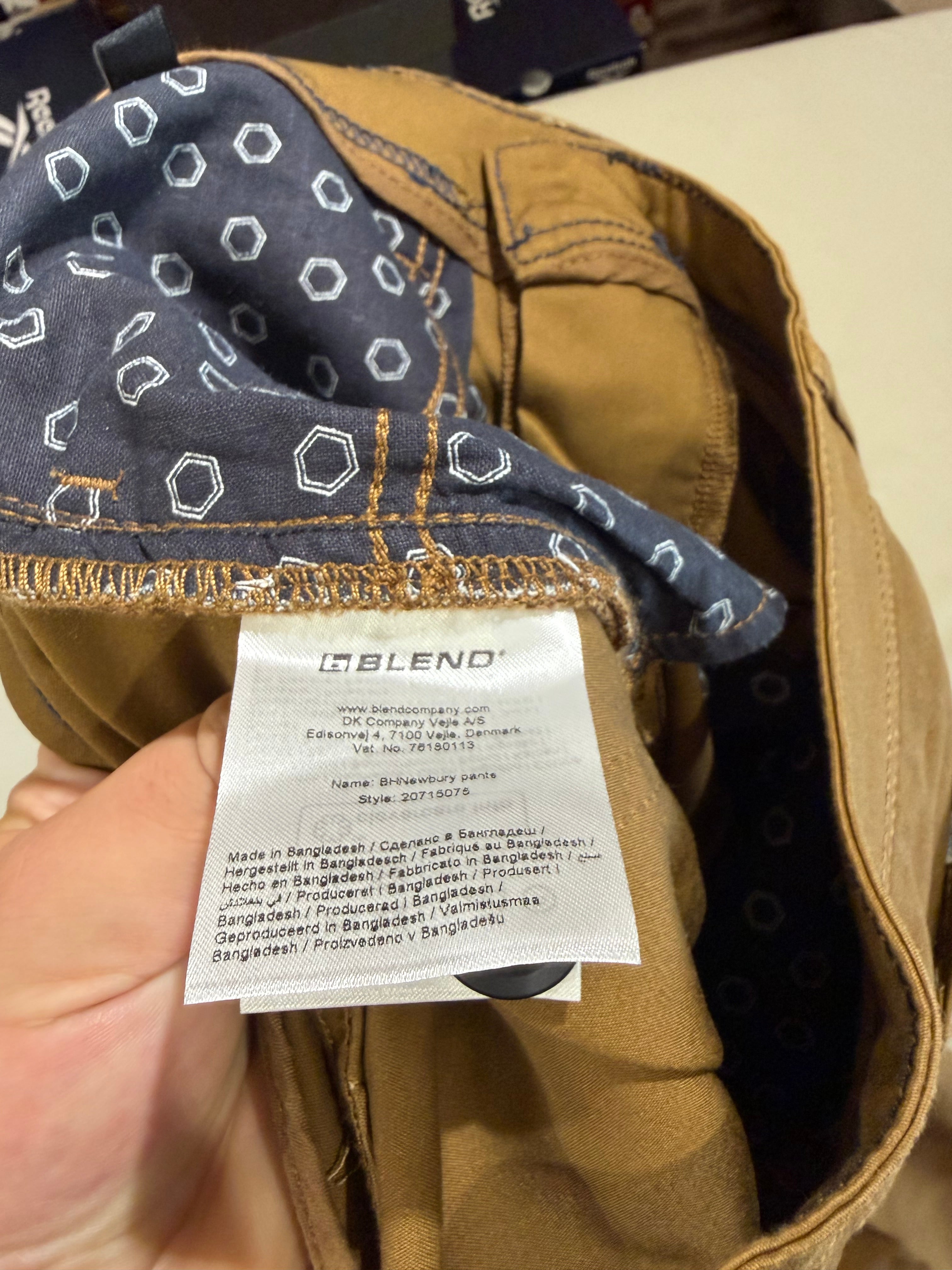 Pantalon Chino Blend Marron Coffee Liqueur Homme 33/32 Neuf avec Étiquette