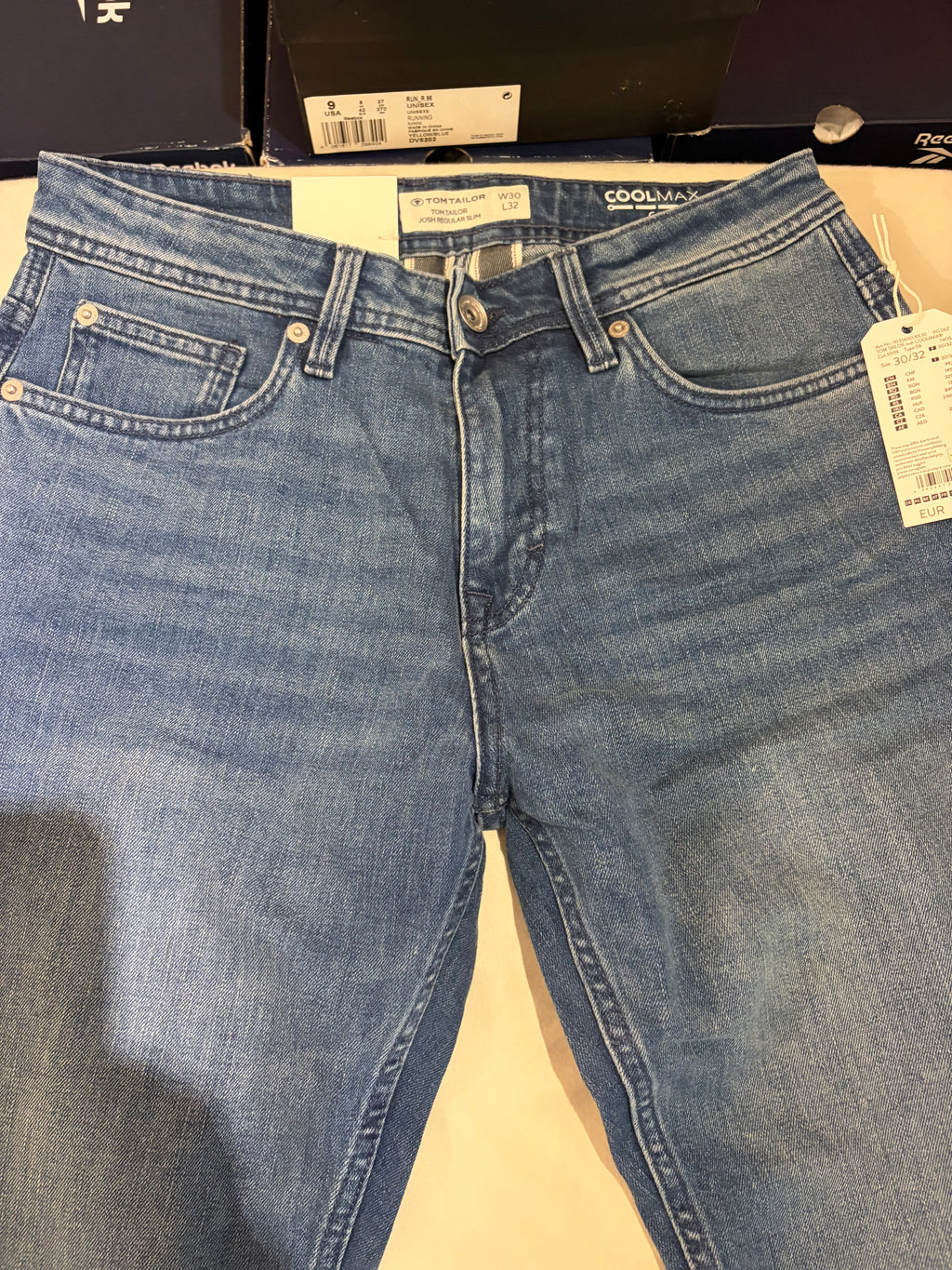Jean Tom Tailor Josh Regular Slim Coolmax EcoMade Homme Bleu – Neuf avec étiquettes – Taille 30/32