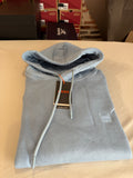 Sweat à capuche BOSS Homme Bleu Ciel Taille L - Logo Patch - Neuf