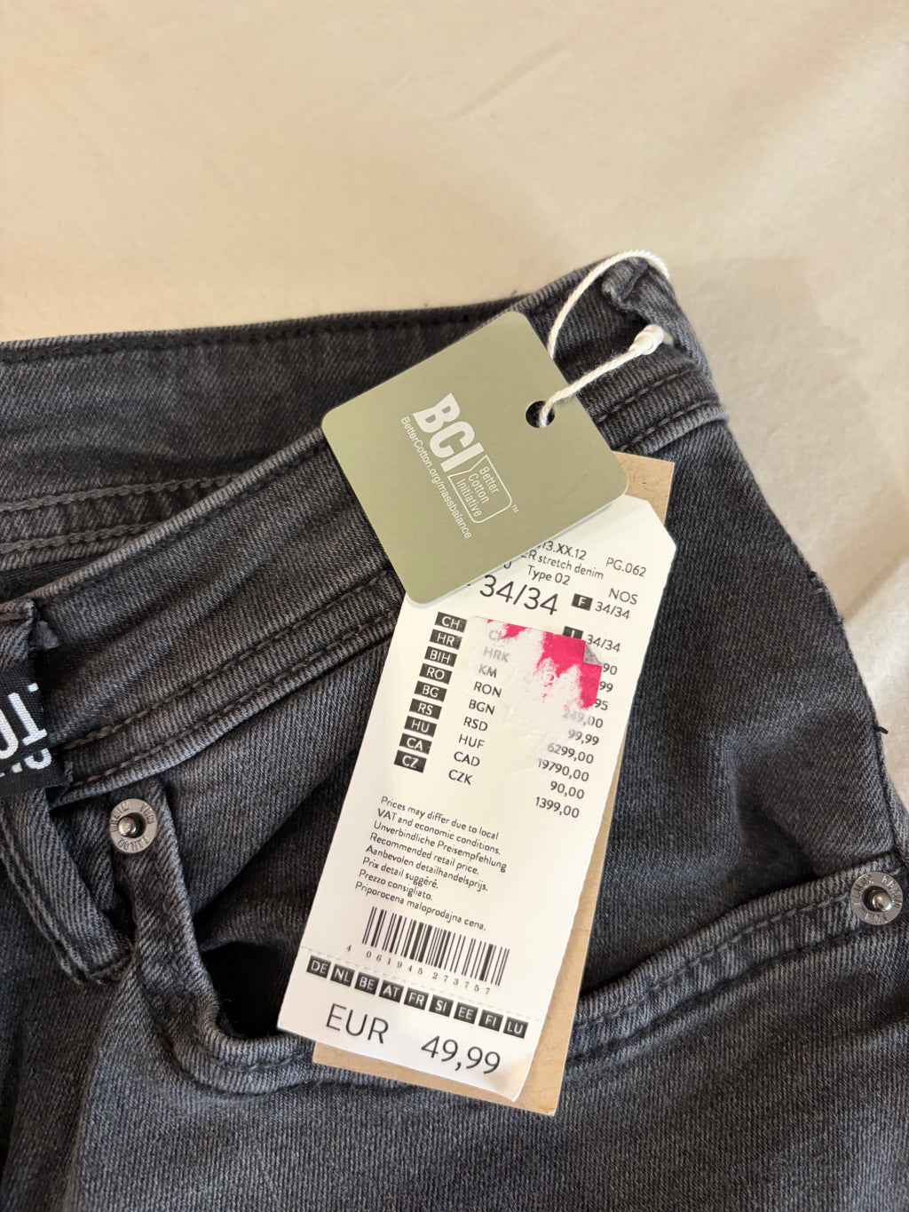 Jean Tom Tailor CULVER Skinny Stretch Homme Gris Délavé 34/34 Neuf avec Étiquettes