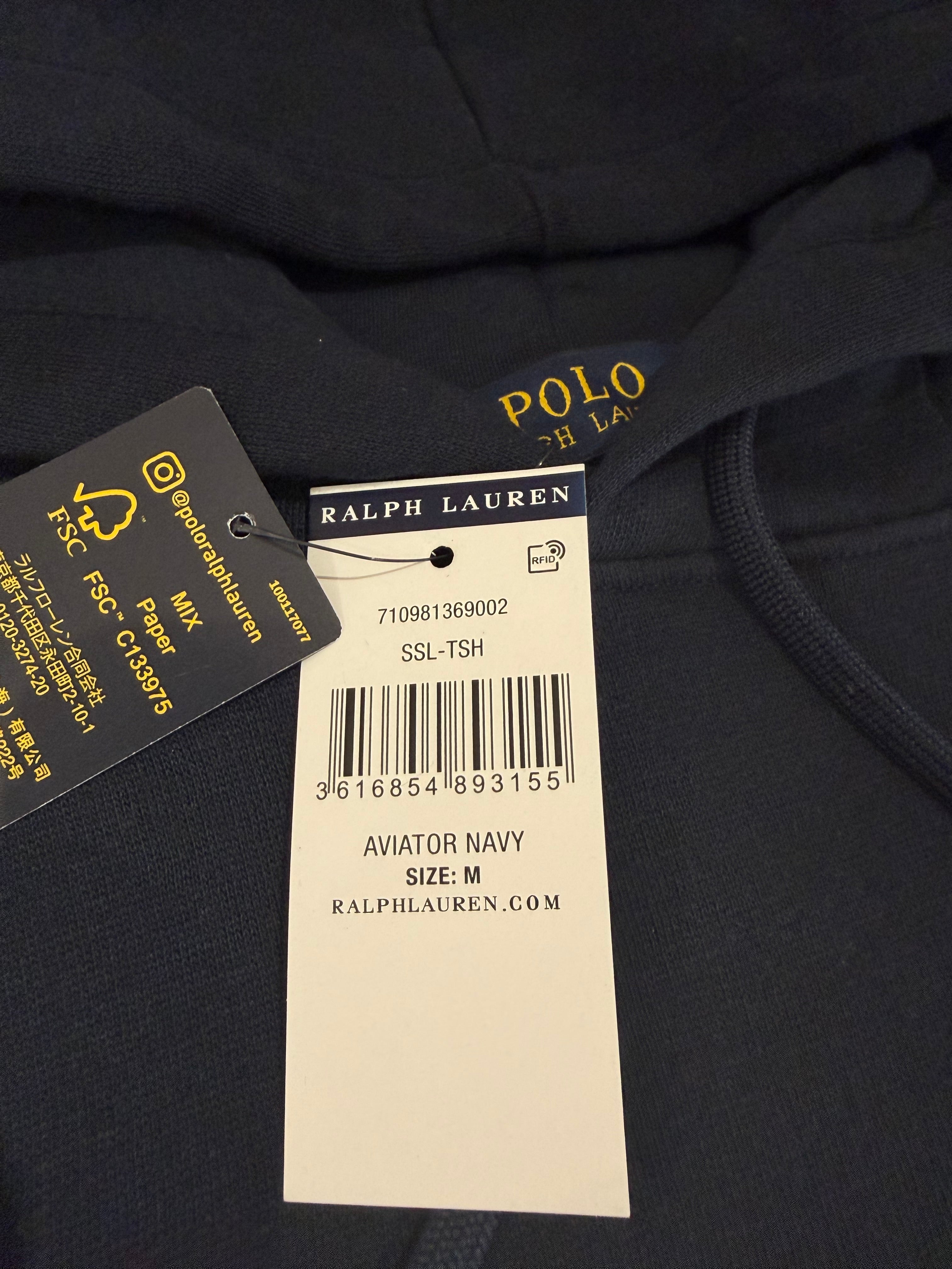 Sweat à capuche Polo Ralph Lauren Aviator Navy brodé – Homme – Taille M