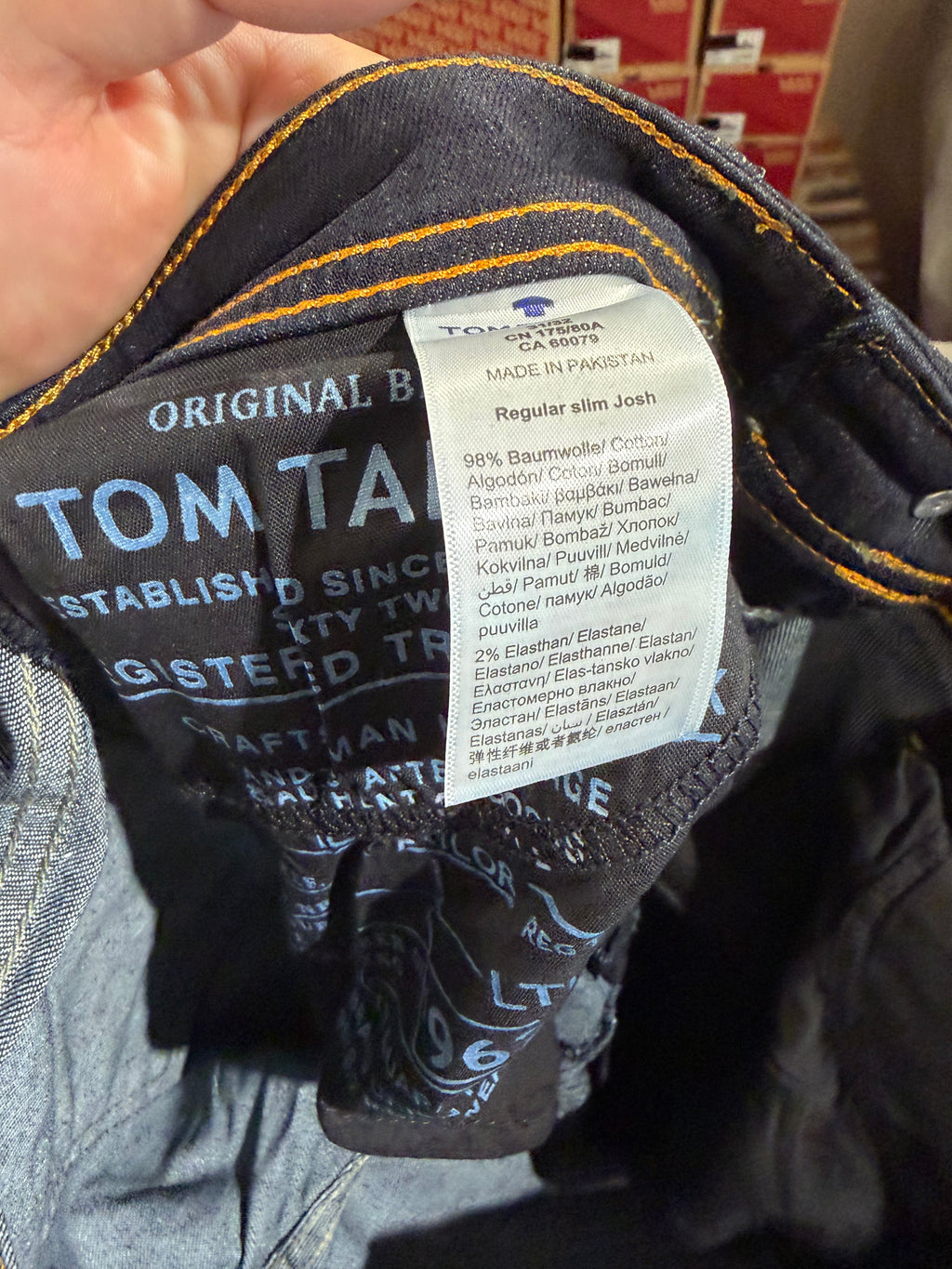Jean Tom Tailor Josh Regular Slim Homme Bleu Brut – Neuf avec étiquettes – Taille 31/32
