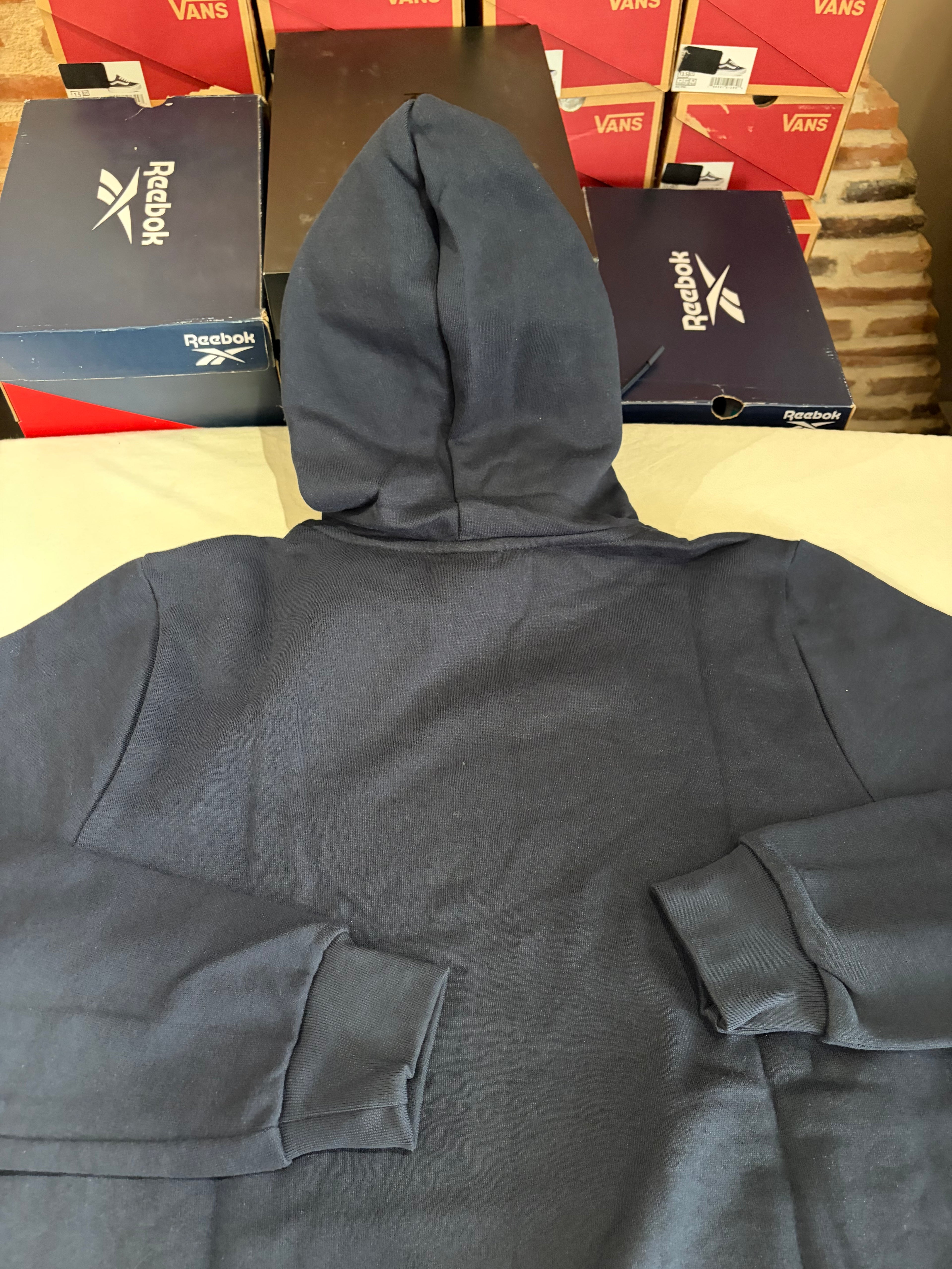 BOSS Sweat à capuche homme bleu marine logo patch – Taille L – Neuf avec étiquette