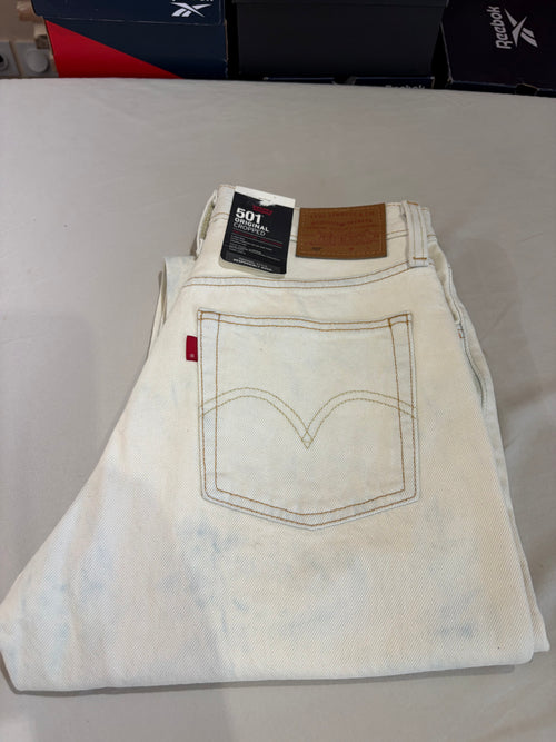 Jean Levi's® 501® Original Cropped Femme Écru – Taille W26 L26 – Neuf avec Étiquette
