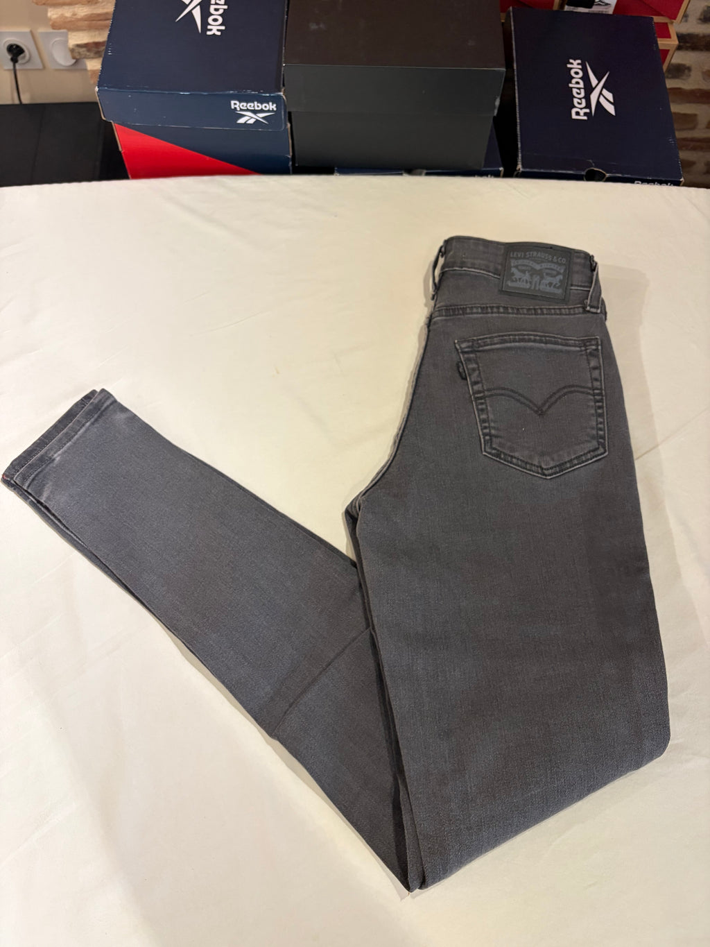 Levi's 721 High Rise Skinny Femme Neuf - Jean Gris Délavé Taille 25x32